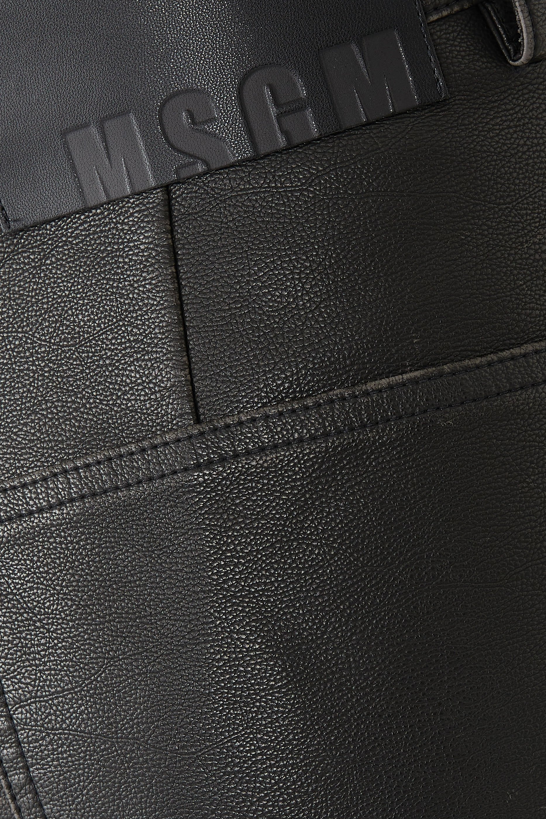 Faux-Leather Cargo Trousers