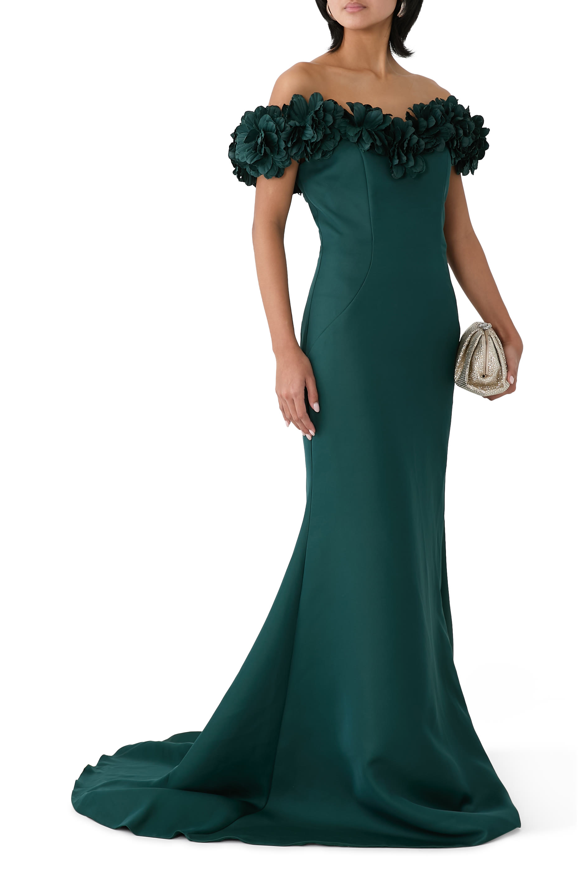 Off-Shoulder Embellished Mermaid Dress