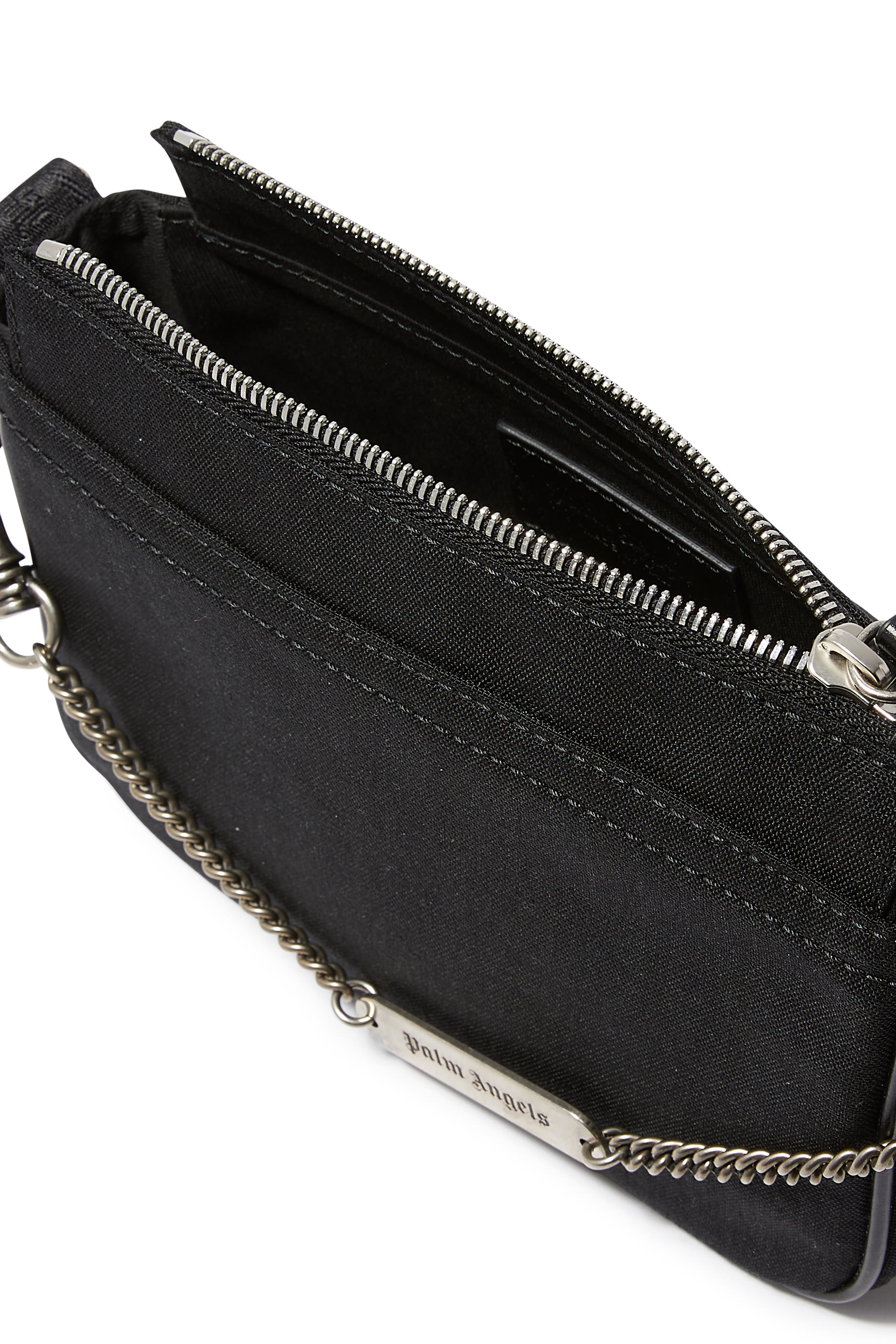 Metallic Logo Plate Crossbody Bag