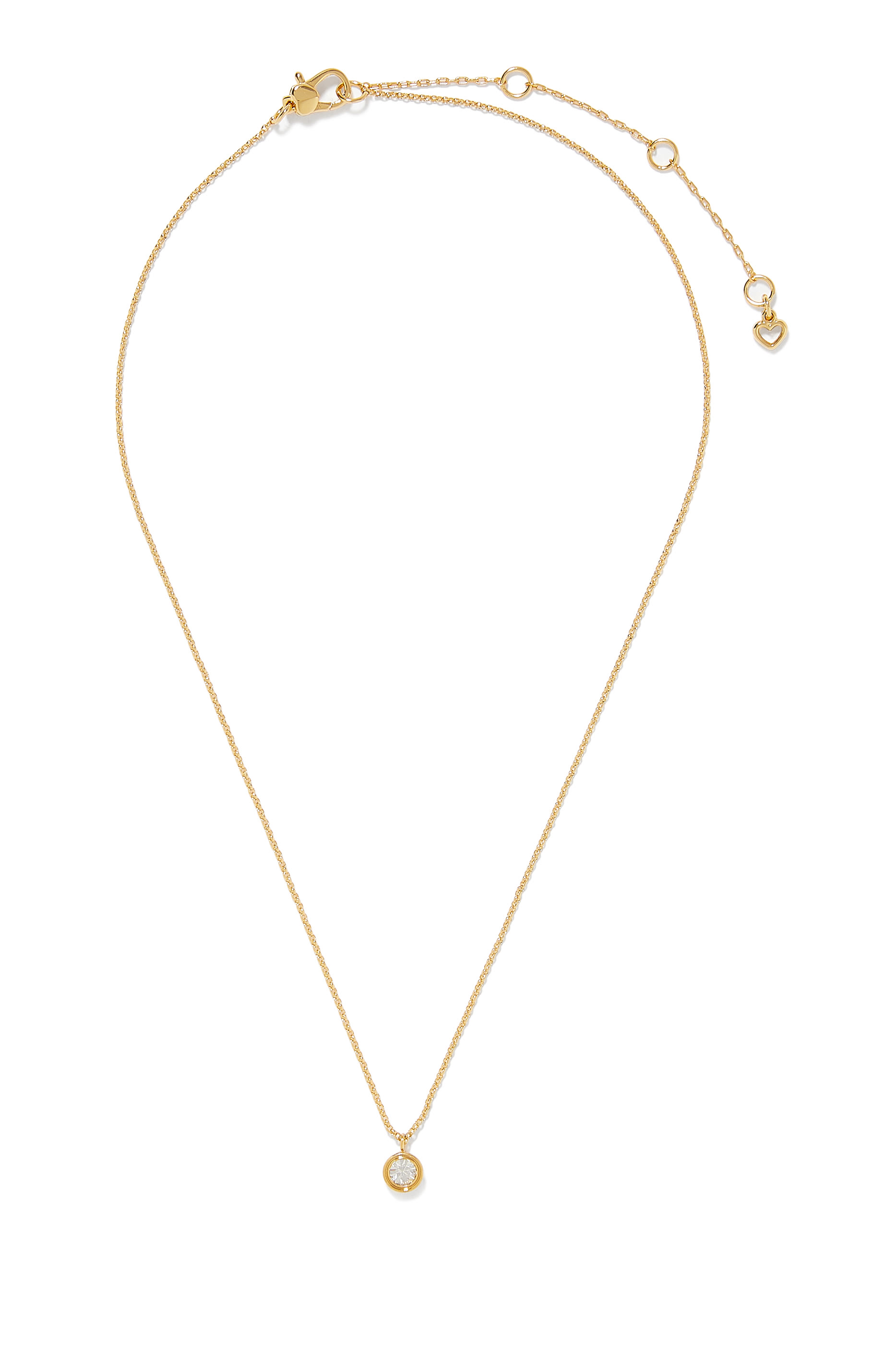 Set In Stone Mini Pendant, Gold-Plated Metal & Crystal