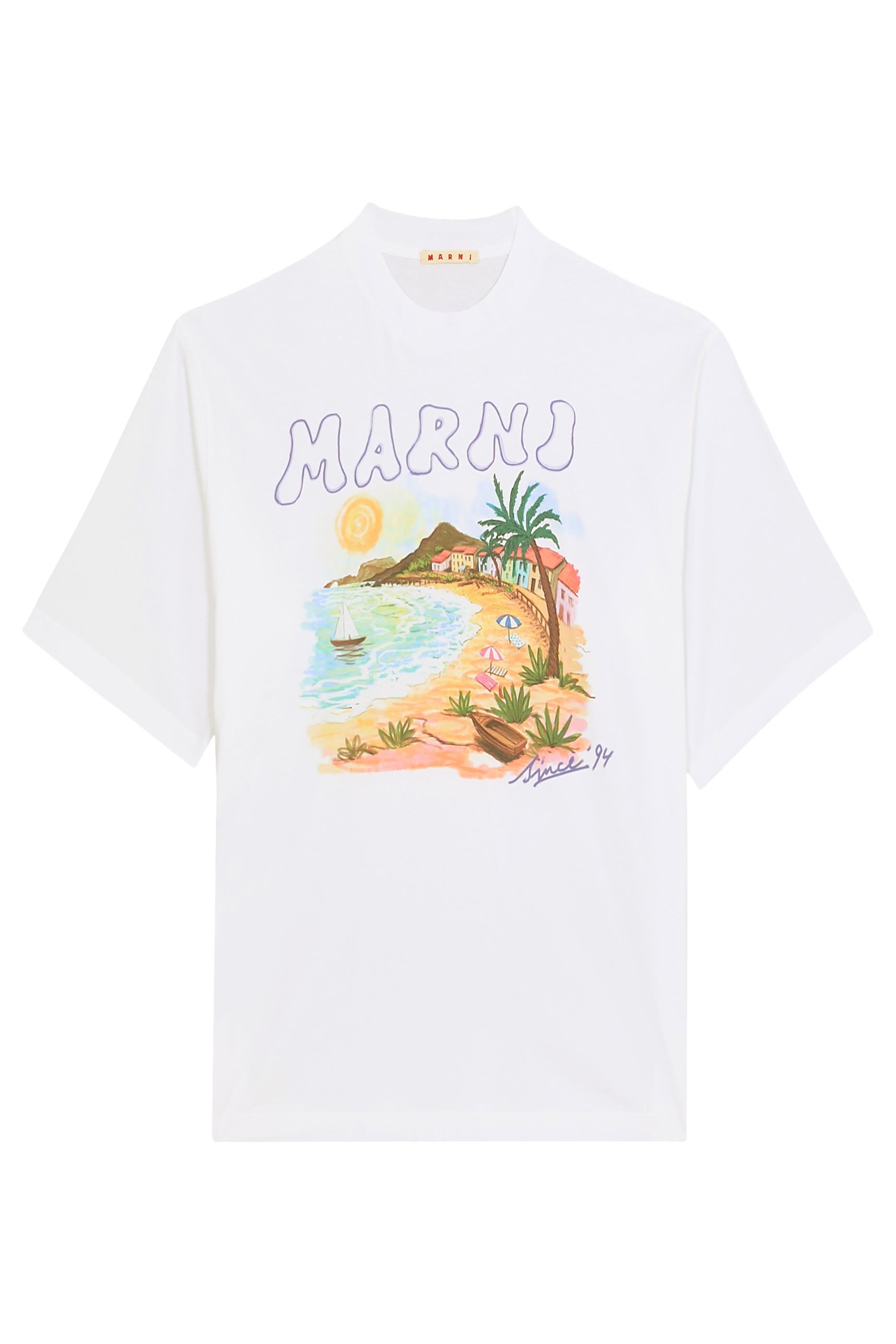 Beach Postcard Print T-Shirt