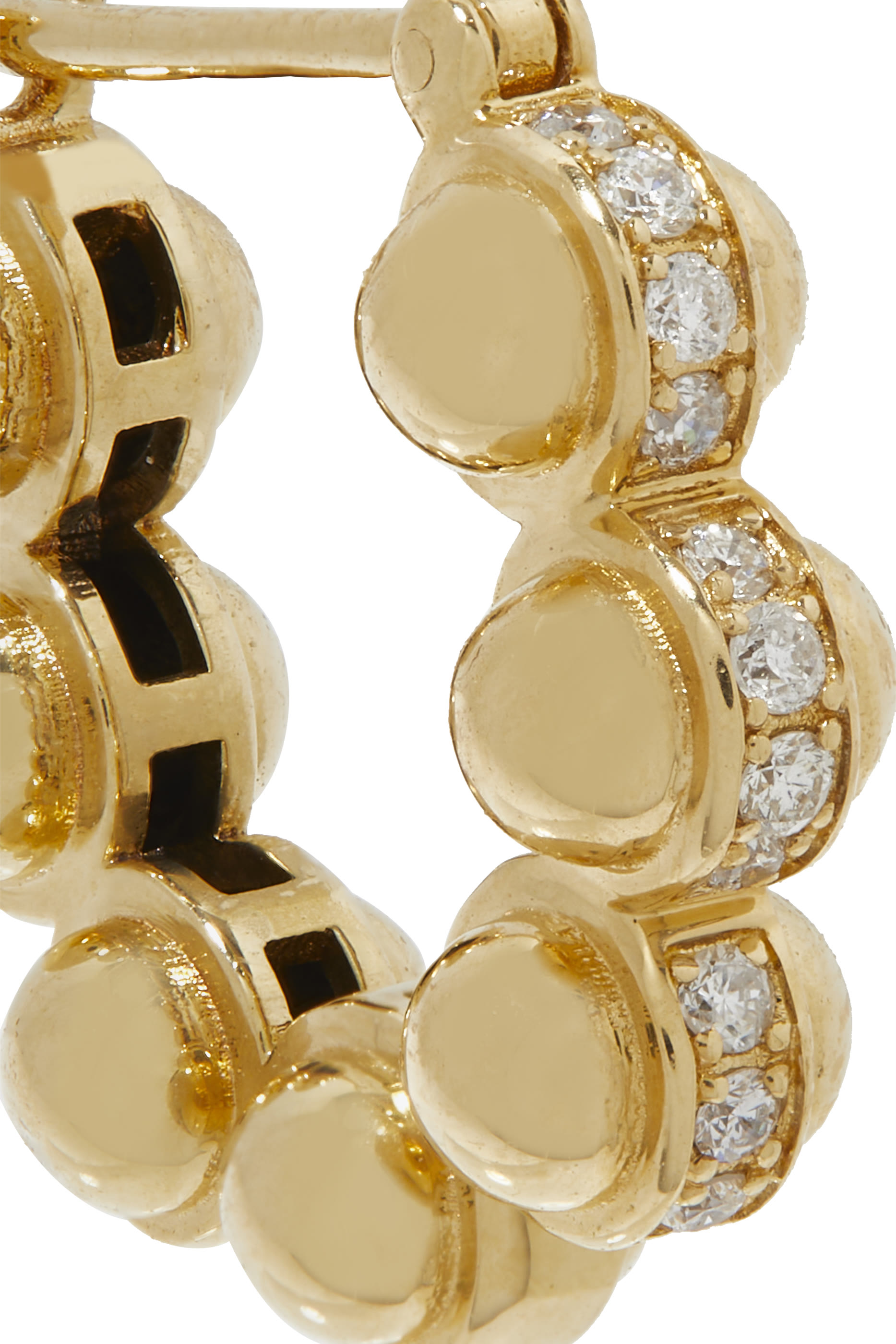 The Gold Atom Size 1 Earrings, 18k Yellow Gold & Diamonds