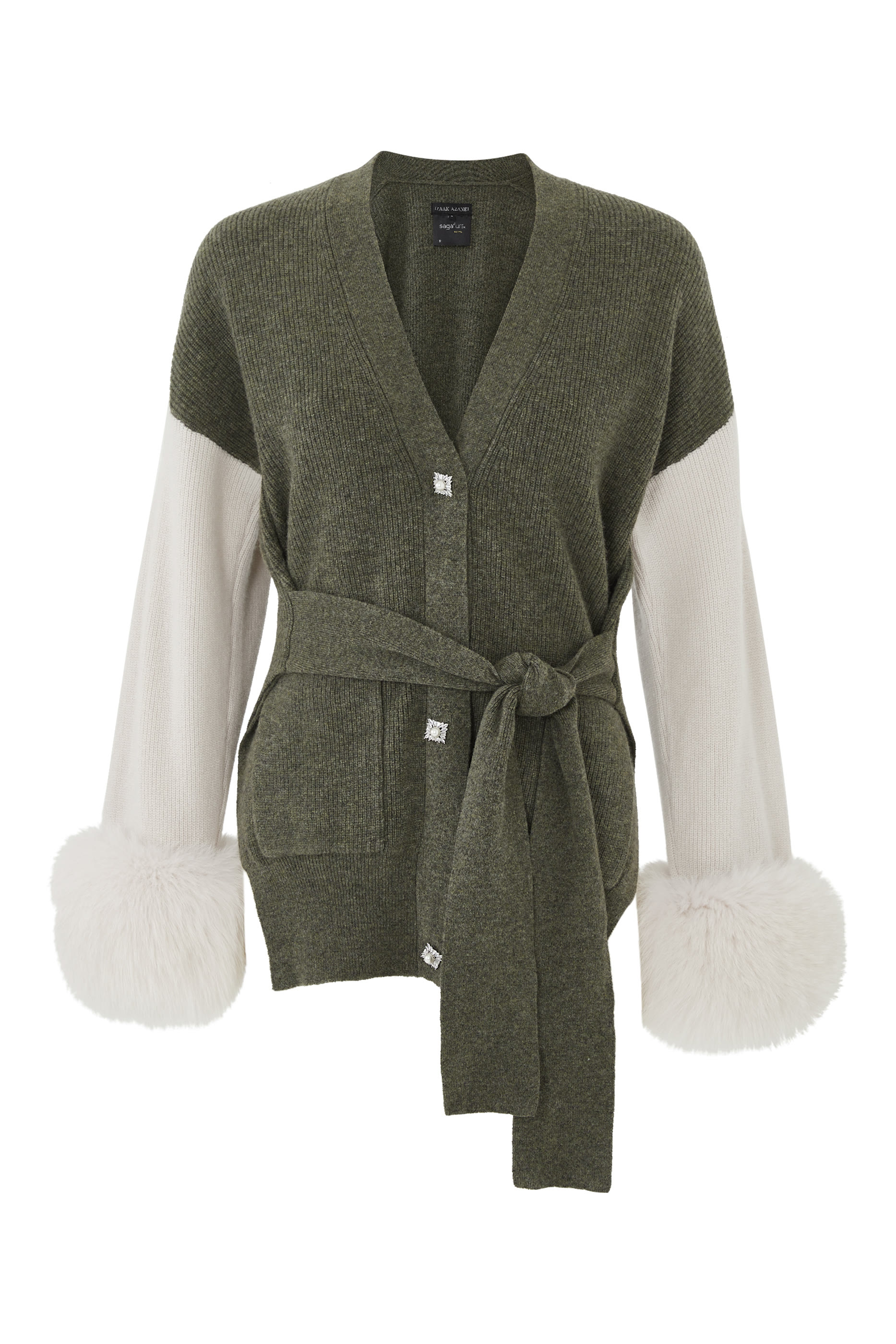 Color-Block Belted Cardigan