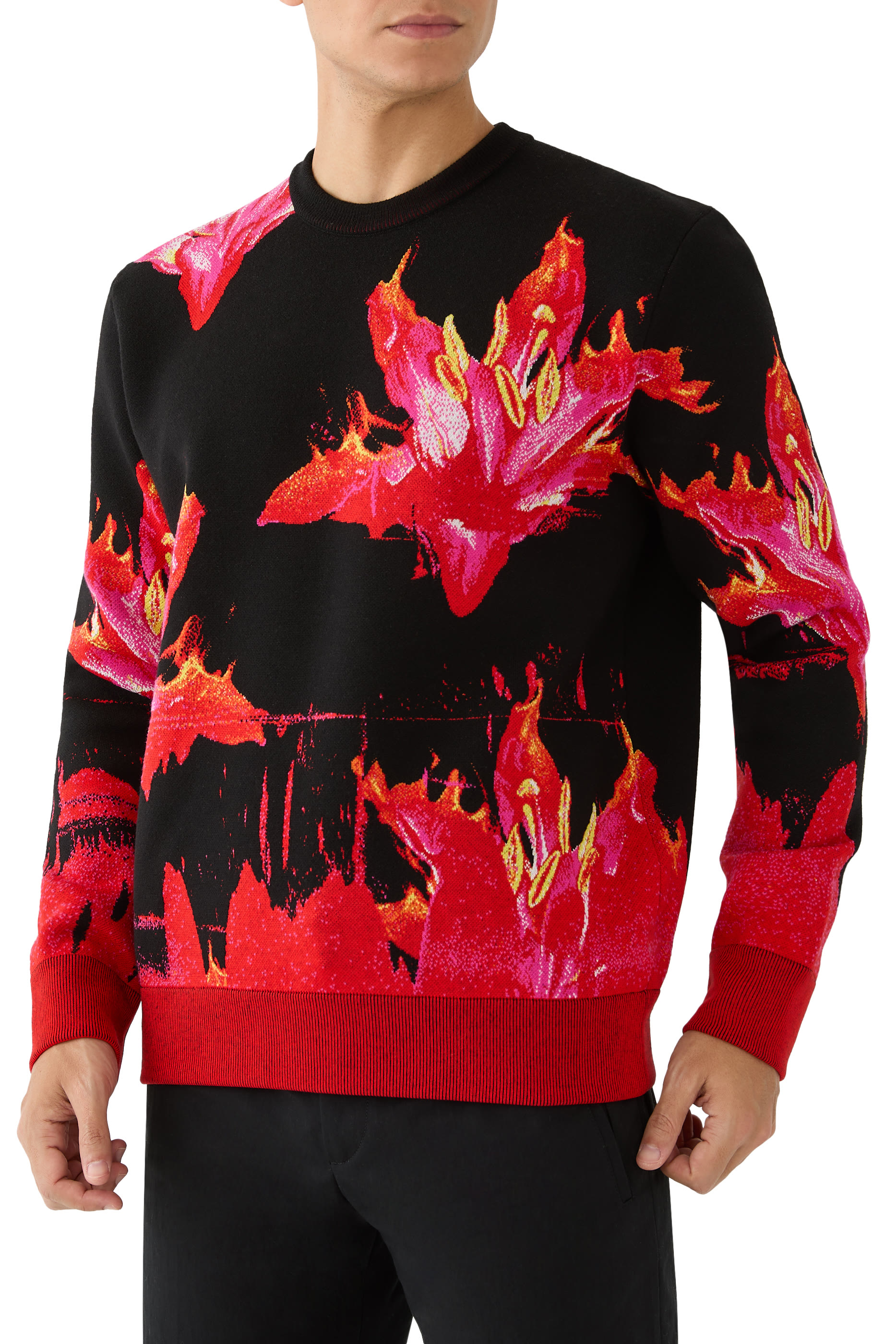 Fire Flower Jacquard Sweater
