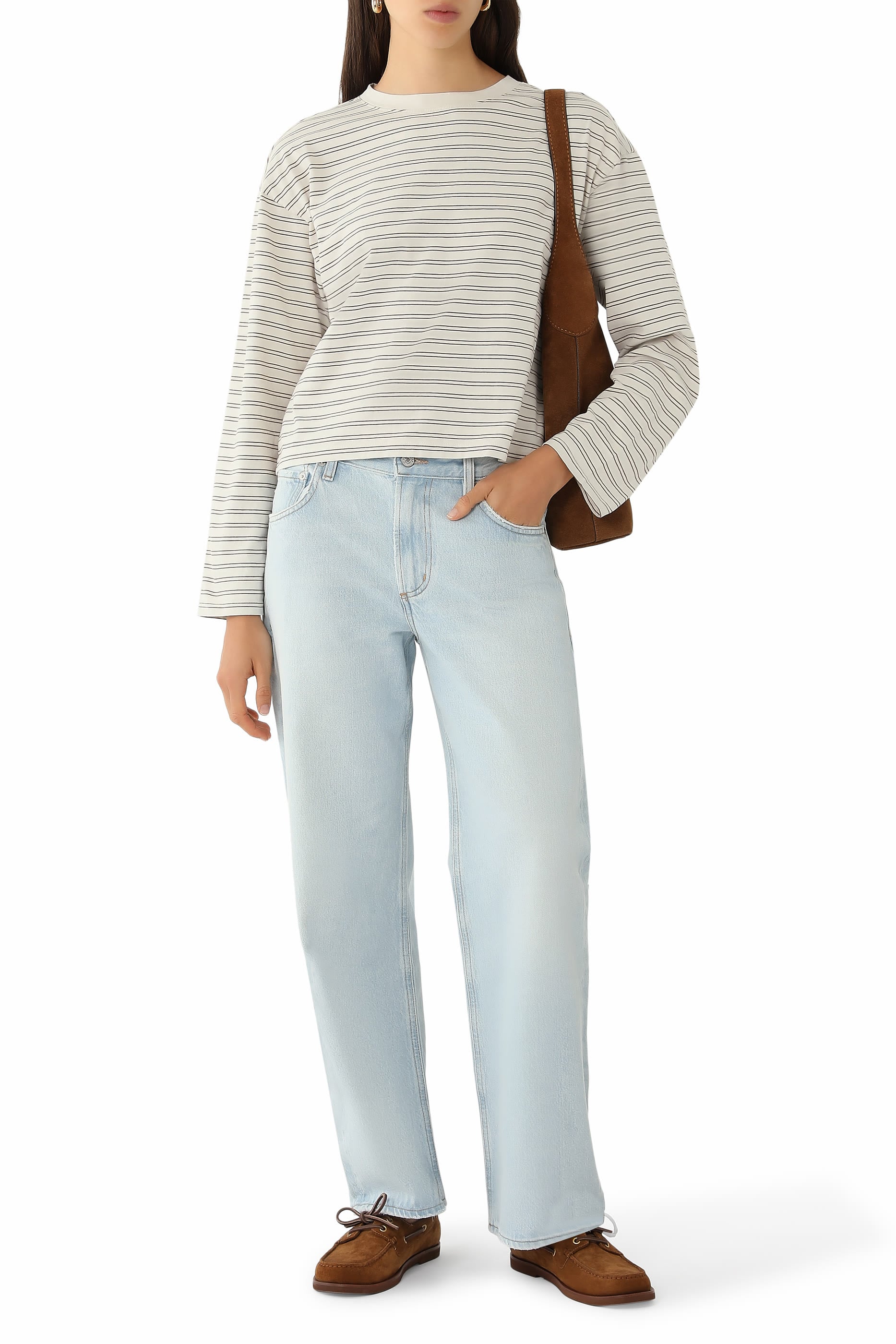 Kelly Boxy Striped Long-Sleeve T-Shirt