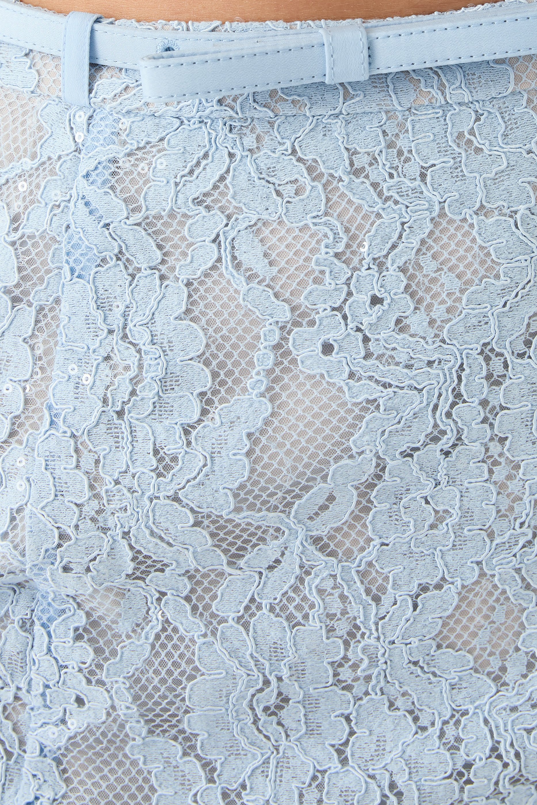 Lace Flared Midi Skirt