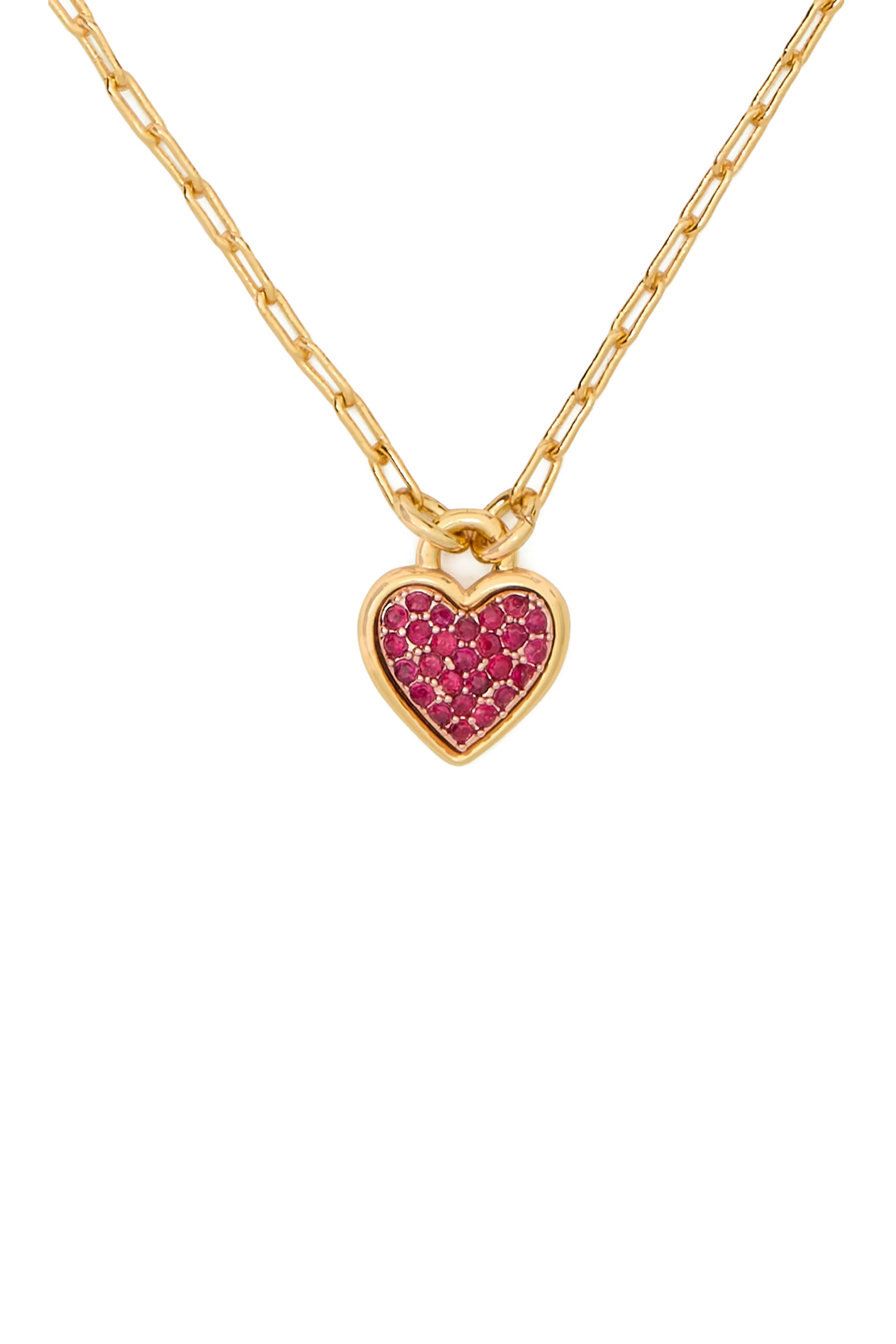 With All My Heart Pav&eacute; Pendant, Brass & Cubic Zirconia