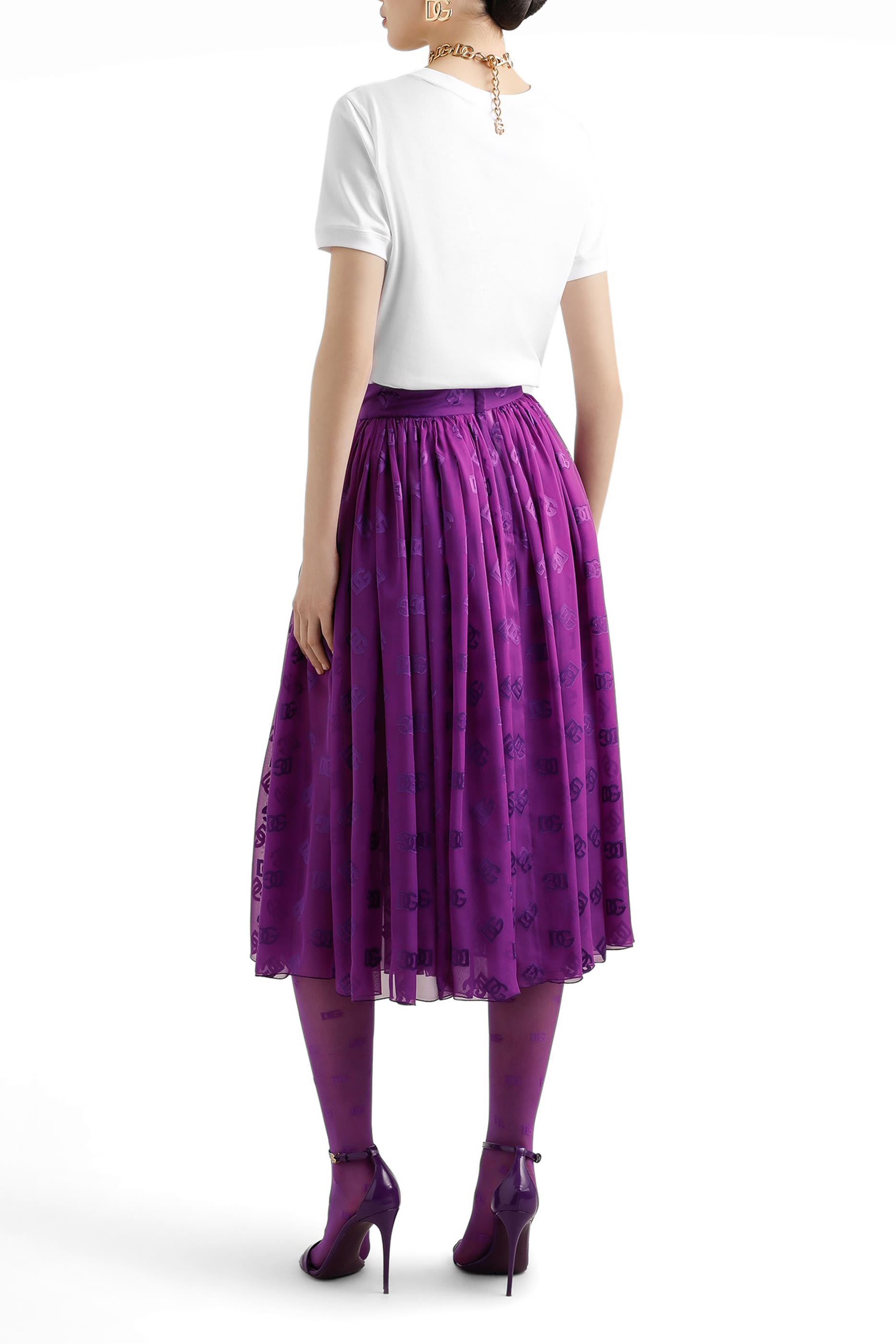 Devore Satin Jacquard Skirt