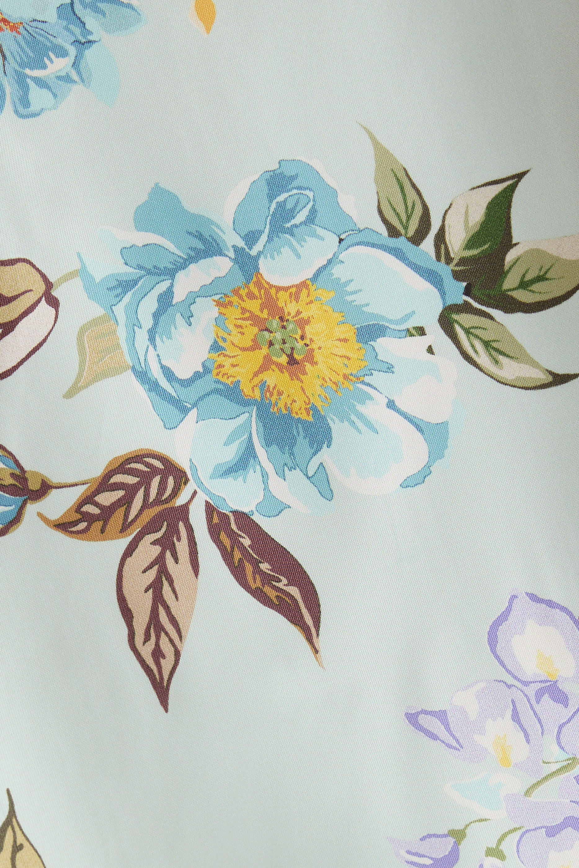 Floral Silk Twill Midi Dress