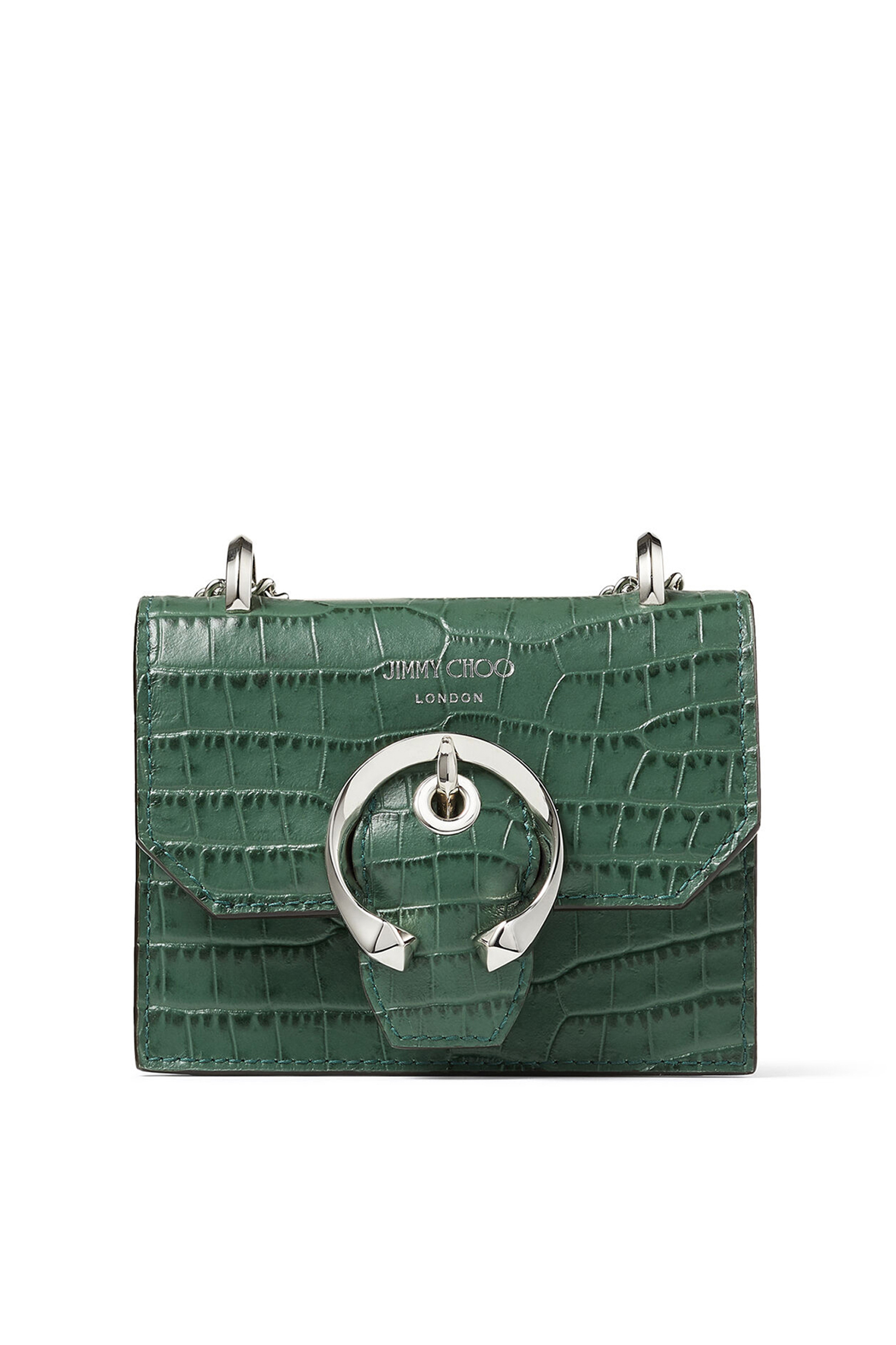 Mini Paris Croc-Embossed Leather Bag