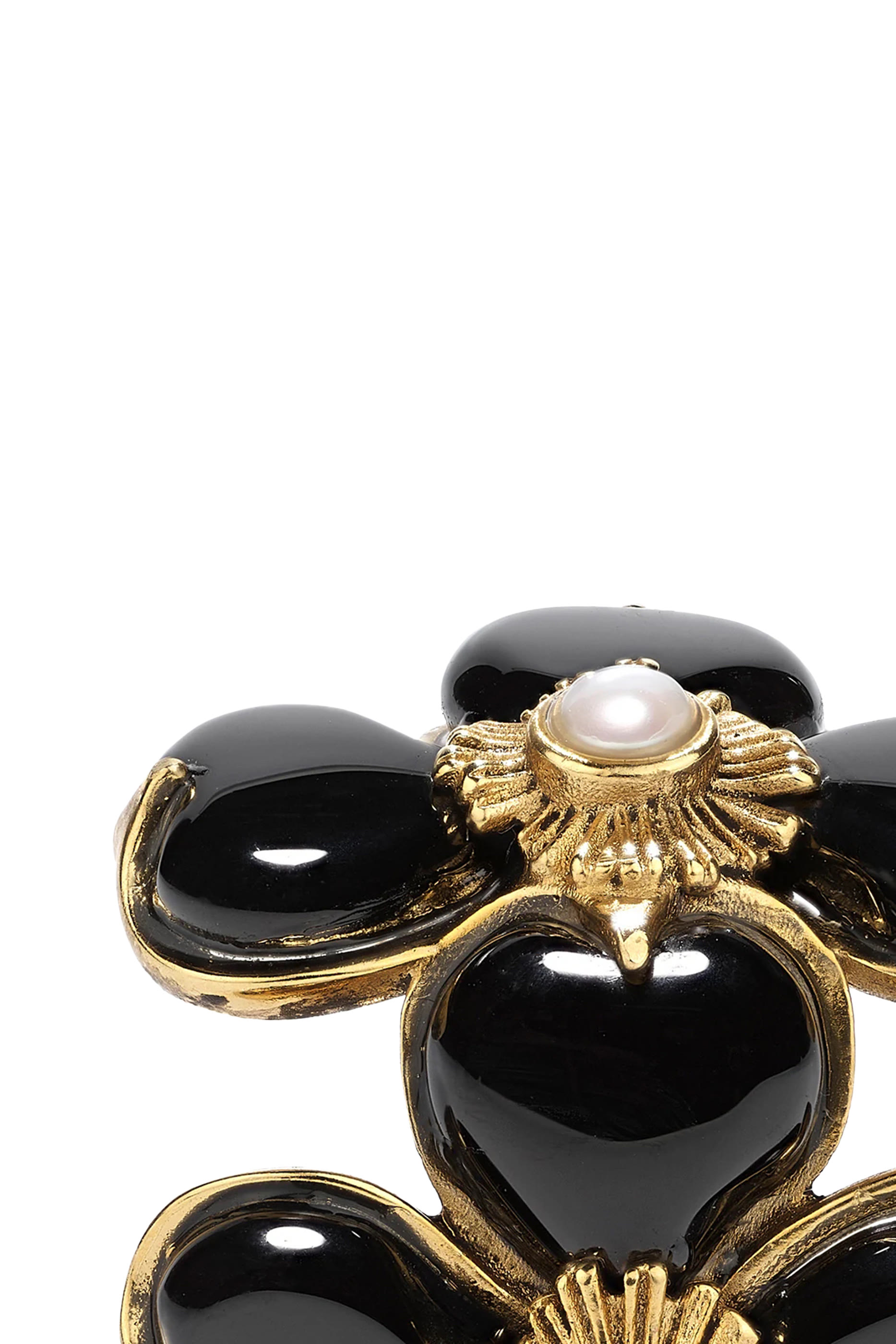 Trefle Clip Earrings, 24kGold Plated Brass with Agate & Pearls