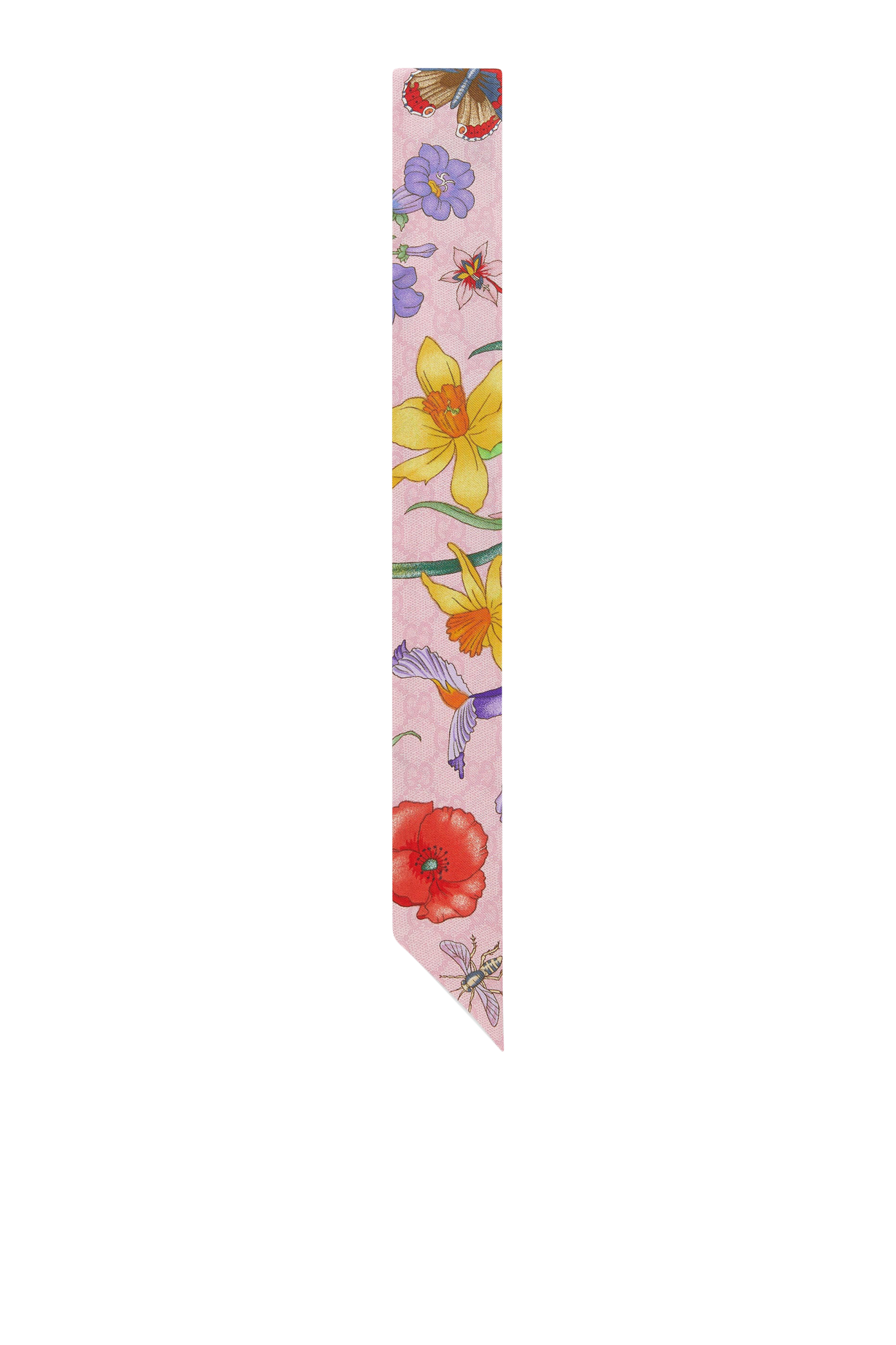 Flora Print Silk Twill Neck Bow