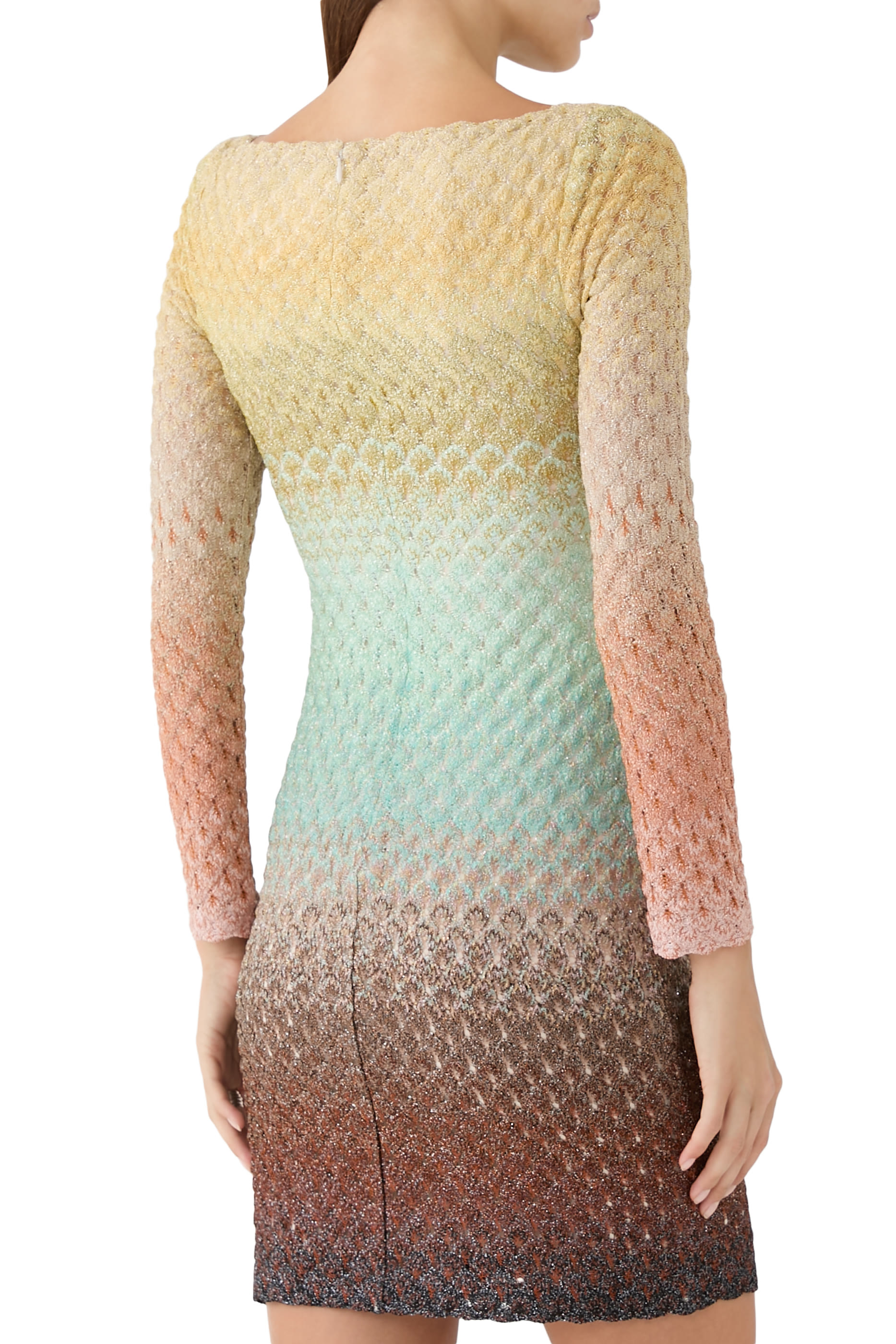  Ombre Degrade Lace Raschel Mini Dress 