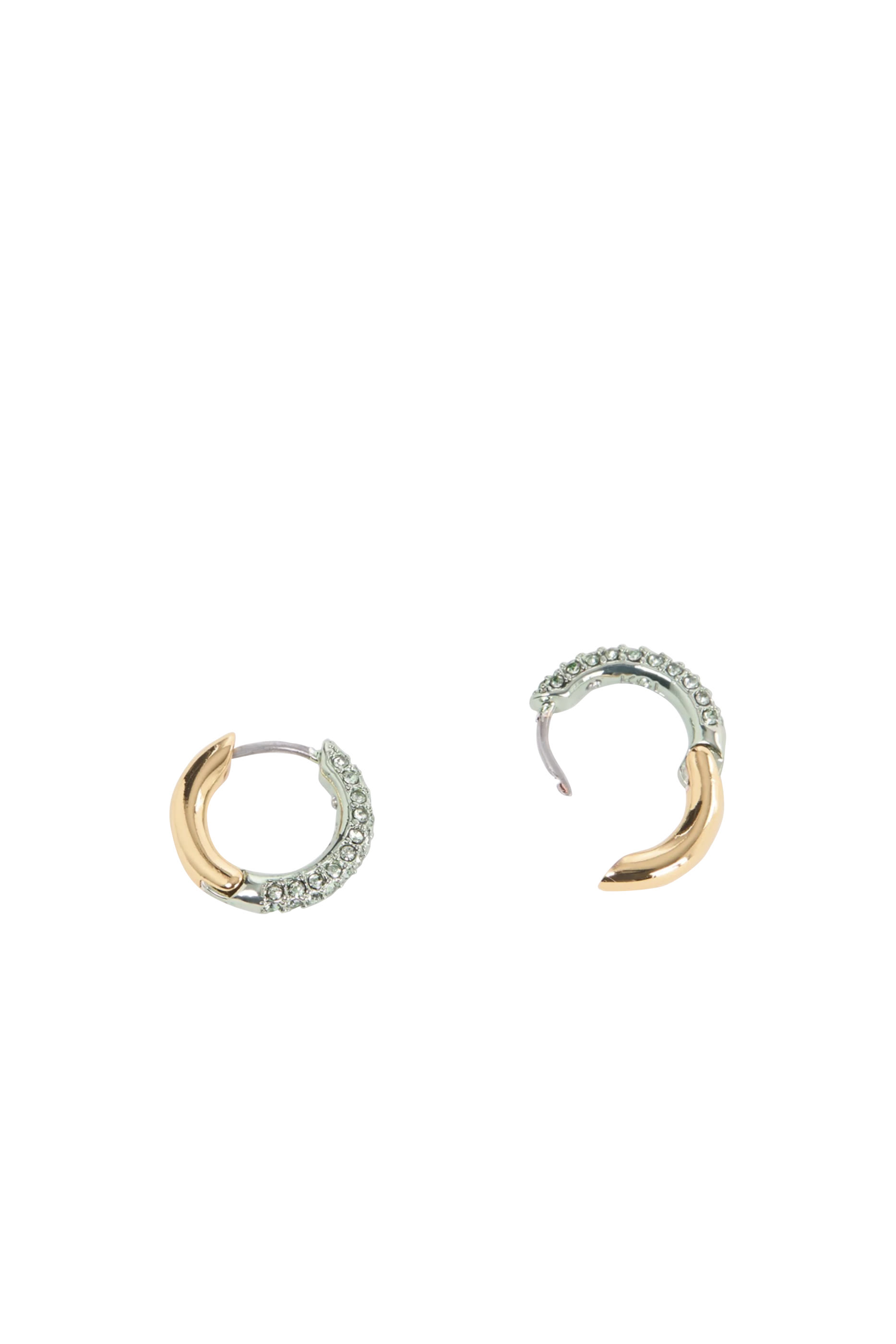 Pave Huggies Earrings, Brass