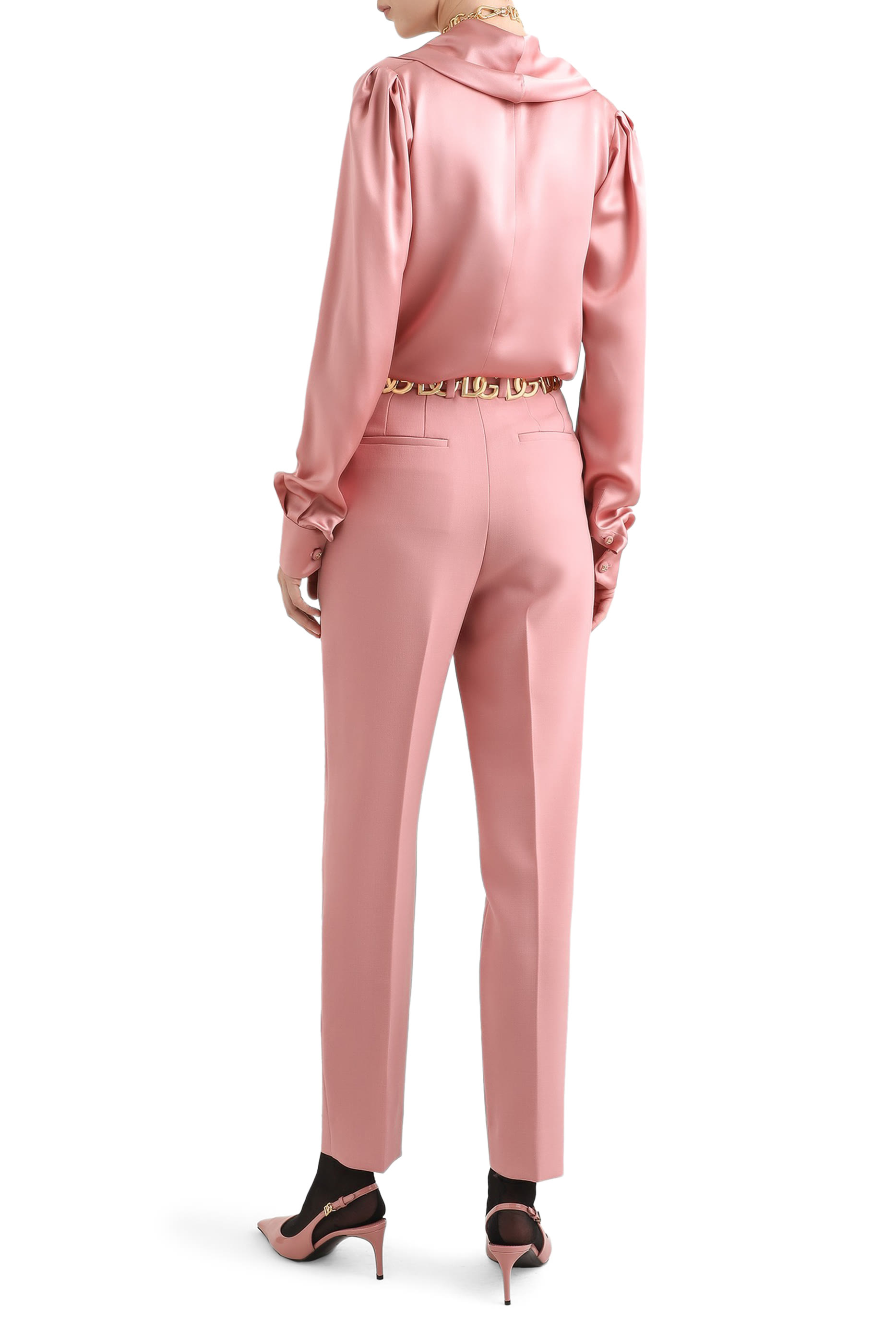 Shawl Neck Silk Satin Blouse