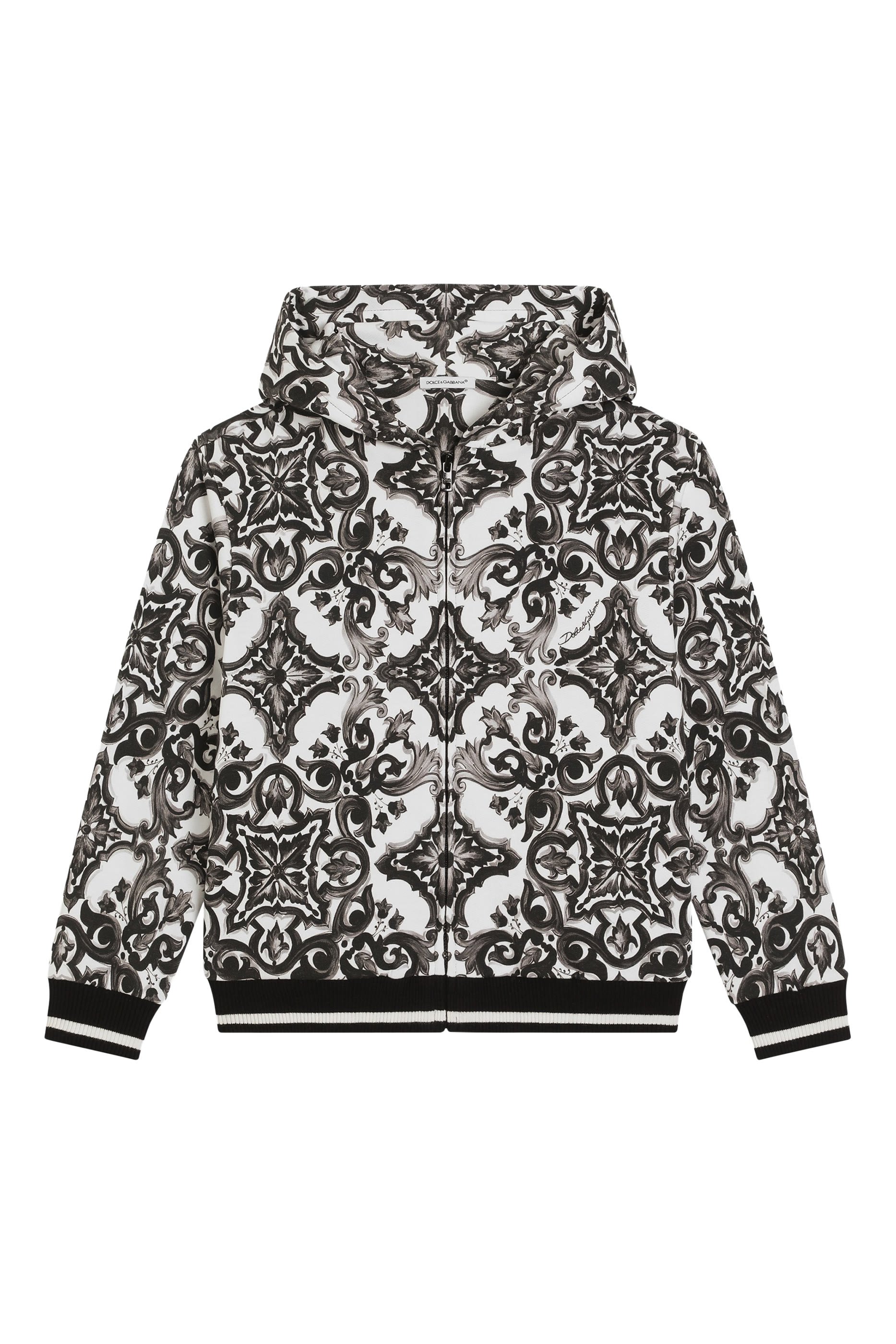 Kids Majolica Print Zip-Up Hoodie