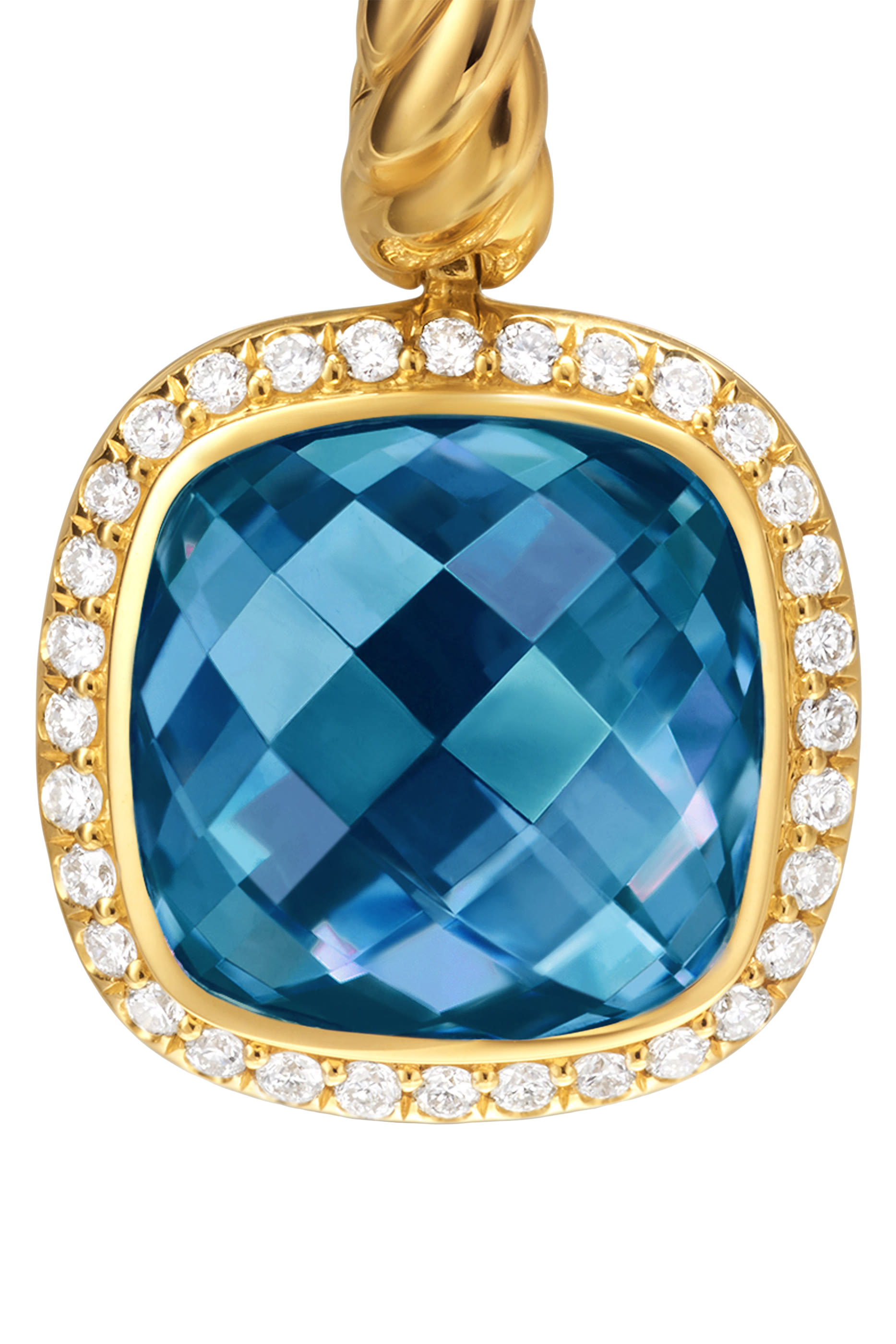 Albion&reg; Drop Earrings, 18K Yellow Gold with Blue Topaz & Diamonds