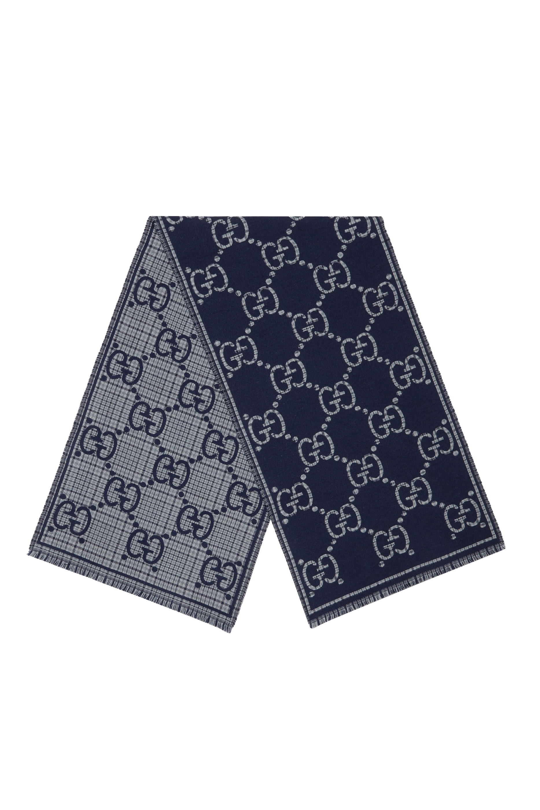 GG Plaid Reversible Wool Scarf