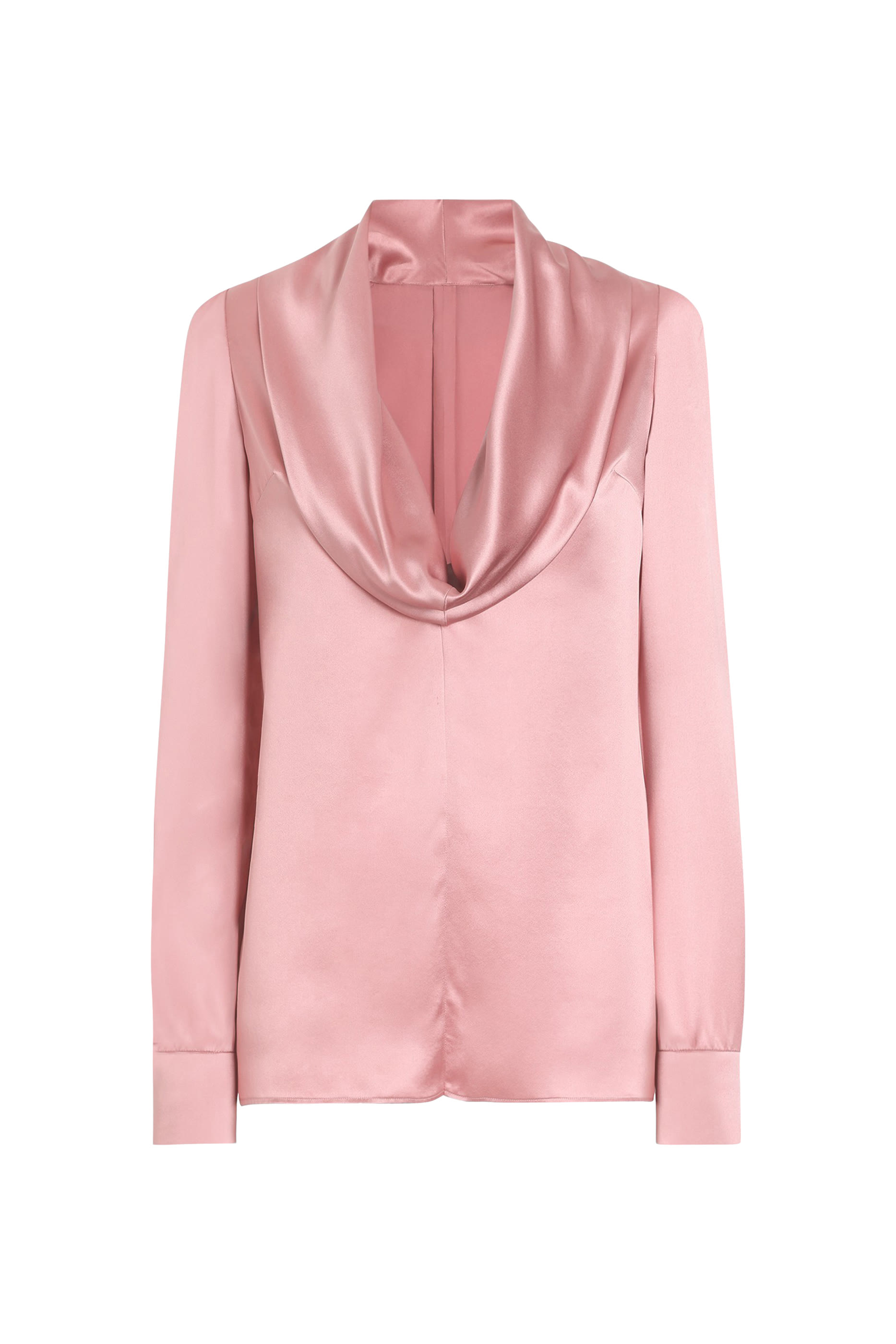 Shawl Neck Silk Satin Blouse