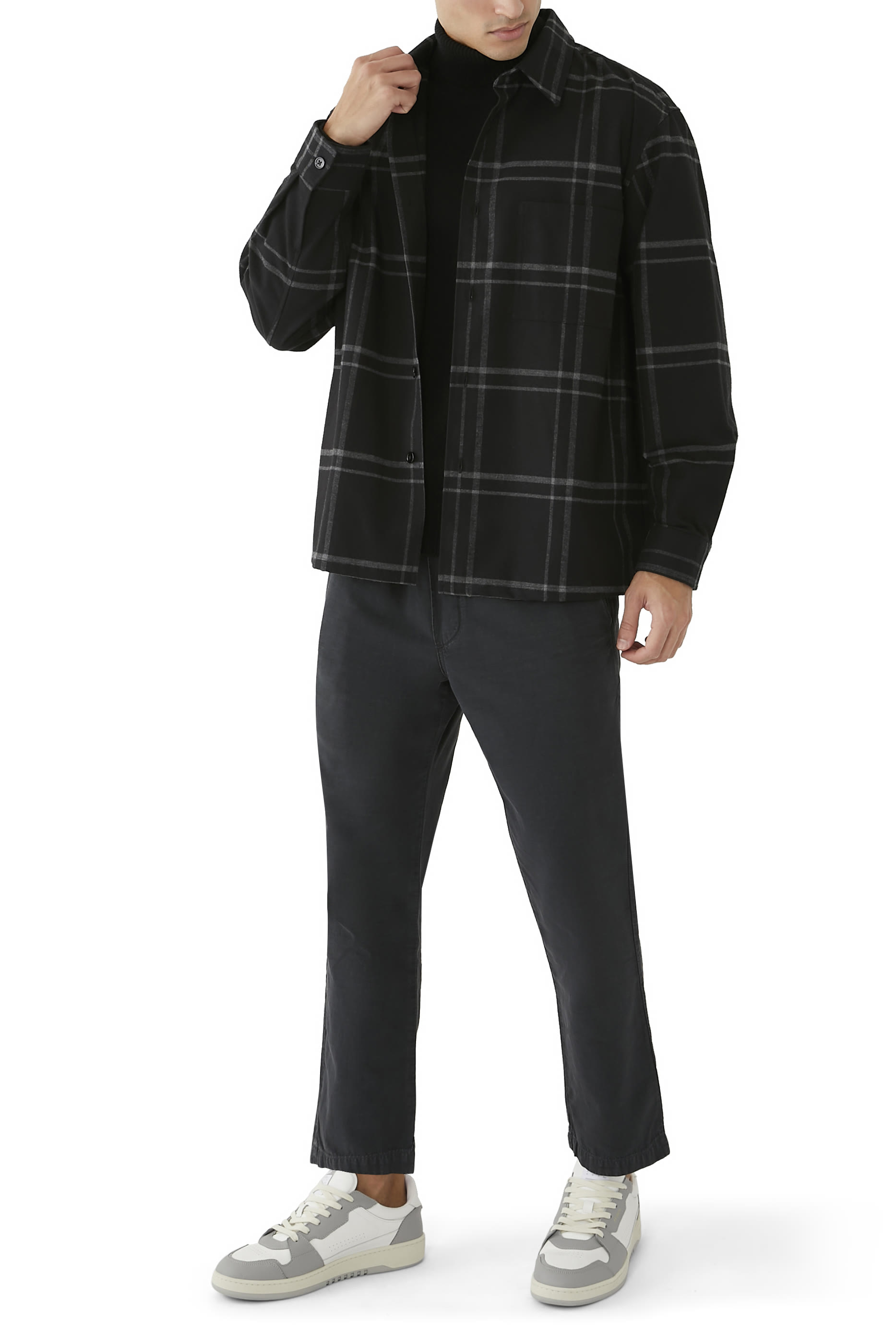 Clyfford Windowpane Cotton-Blend Shirt Jacket