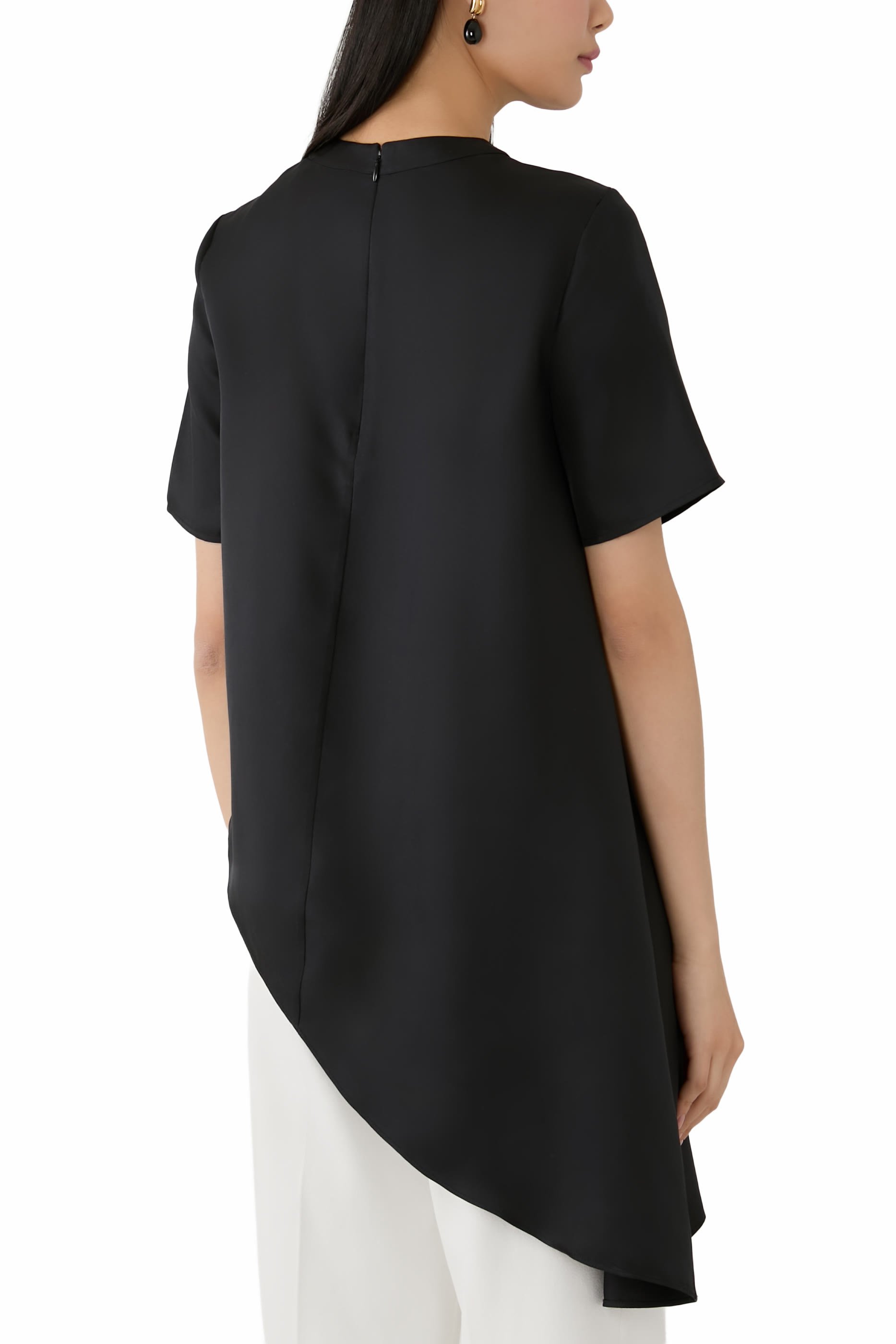 Madea Asymmetric Silk Twill Top