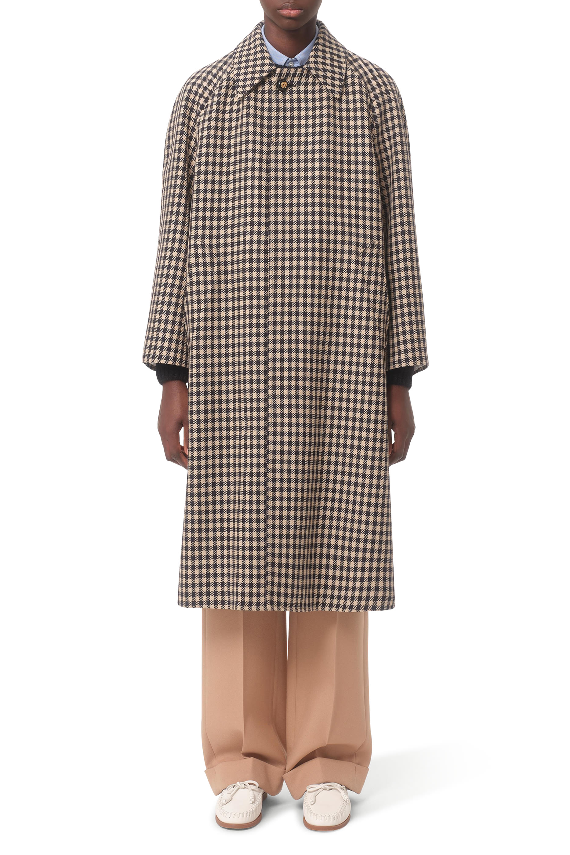Long Checked Coat 