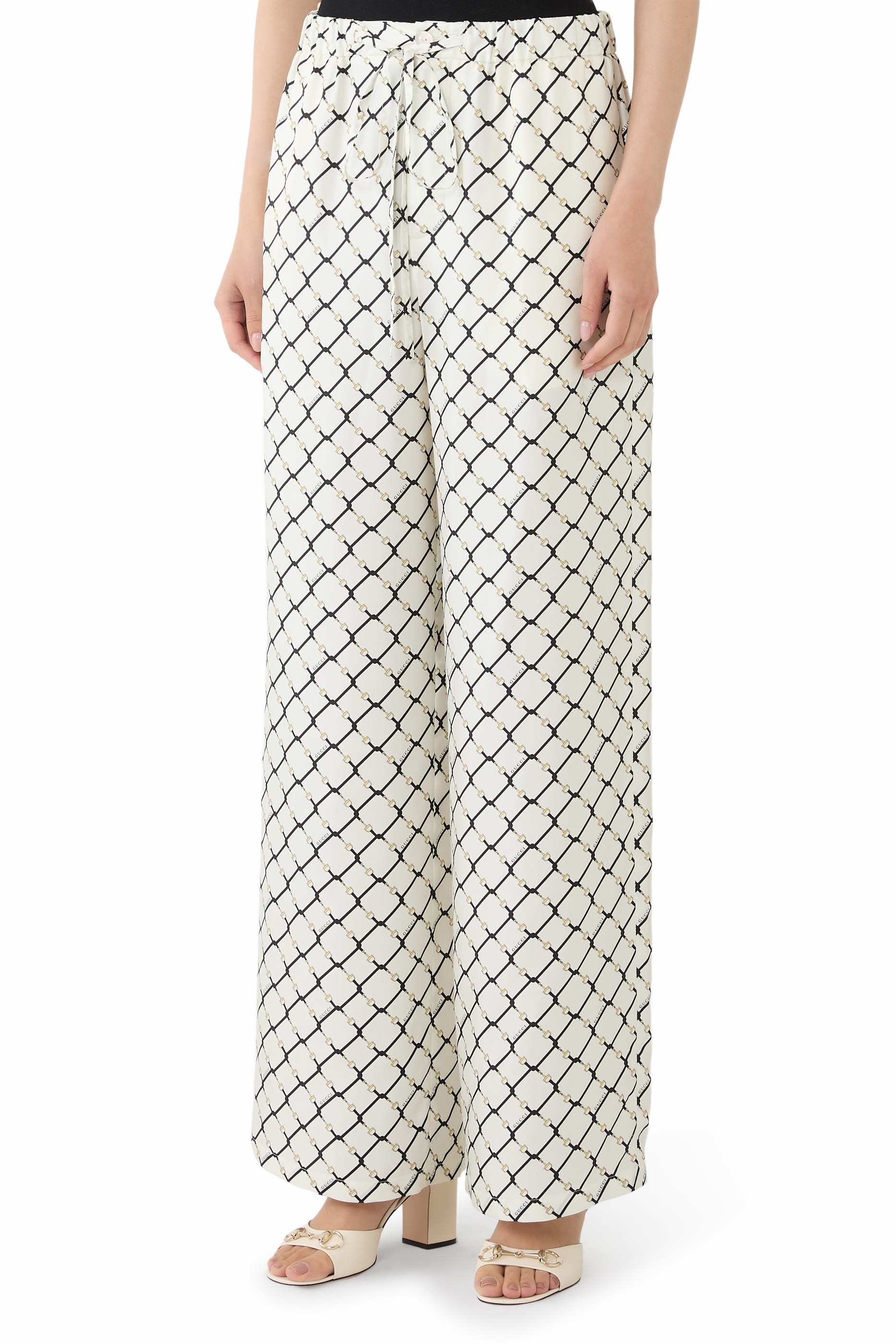  Printed Silk Twill Trousers