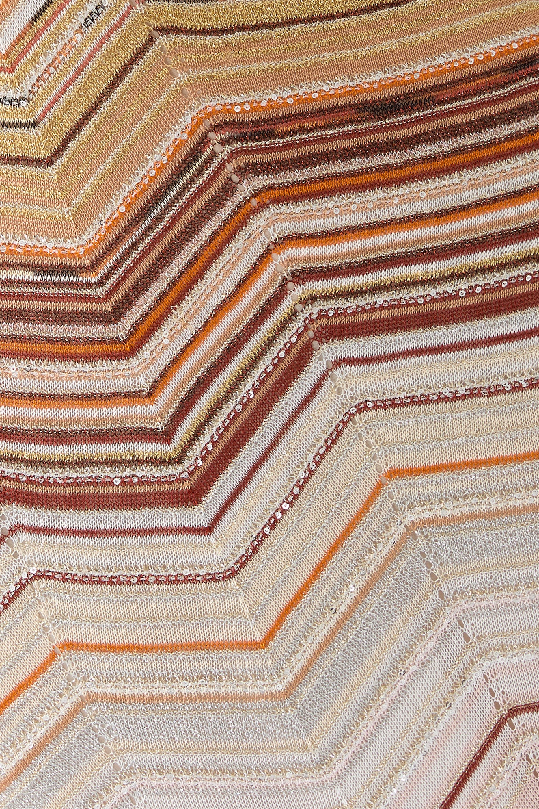 Long Chevron Lame Dress