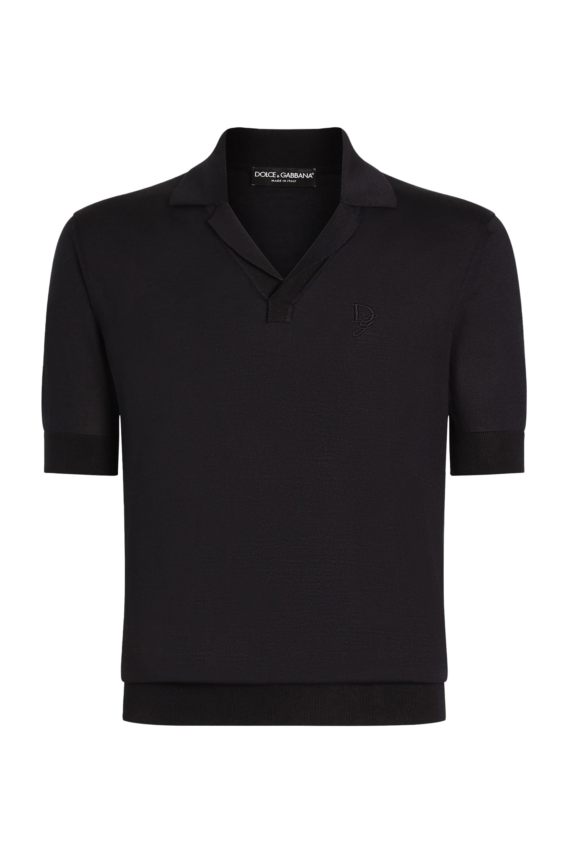 Silk Polo-Shirt with Logo Embroidery