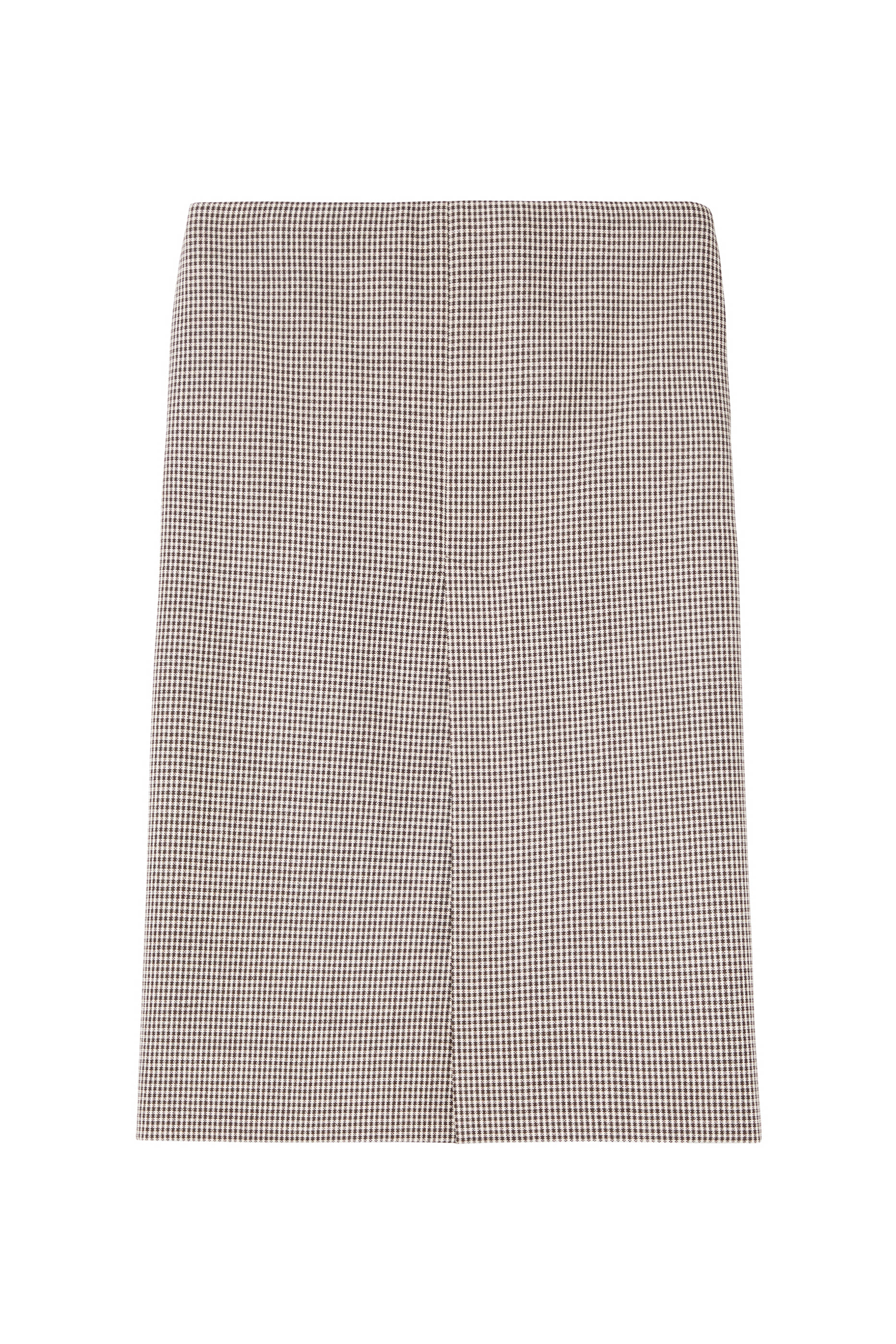 Embroidered Gingham Wool Skirt