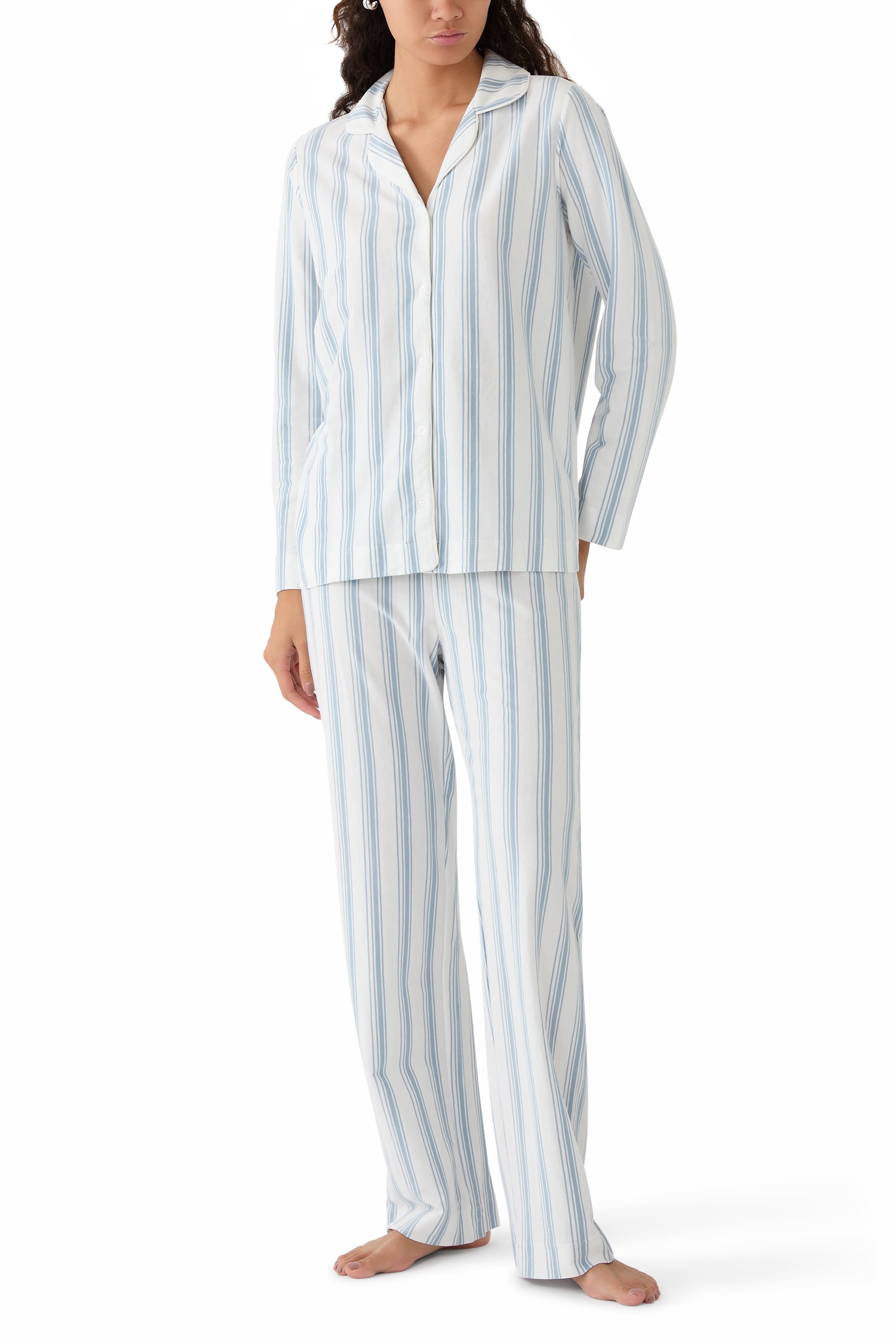 Brushed Jersey Wide Stripe Pyjama Set
