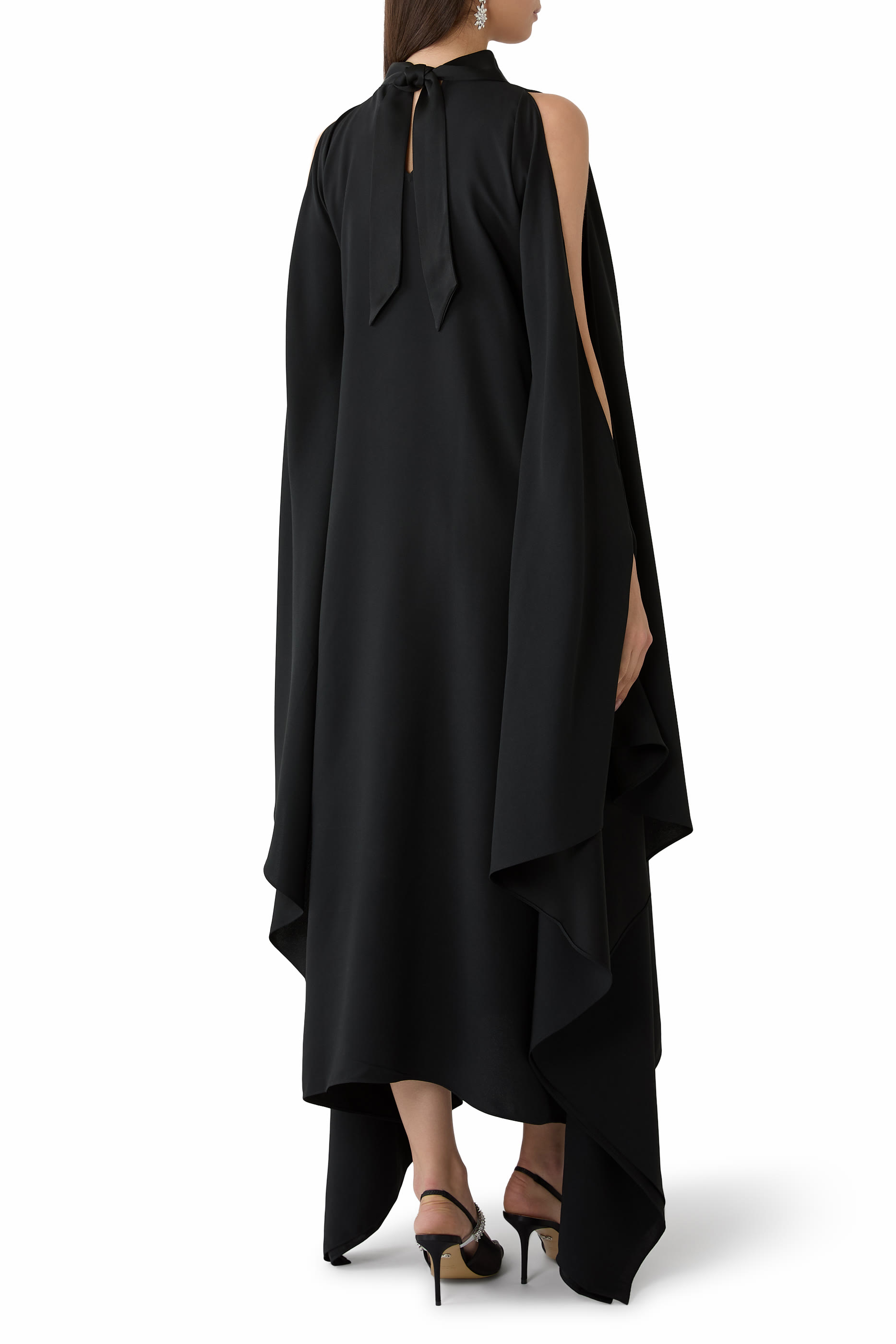 Aga Tie-Detailed Draped Gown