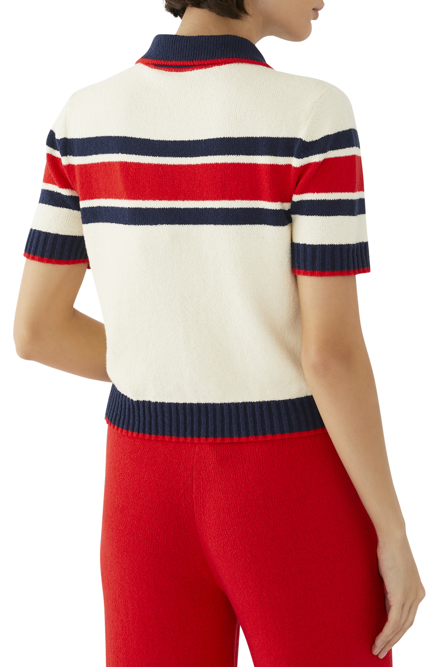 Cotton Striped Polo Top