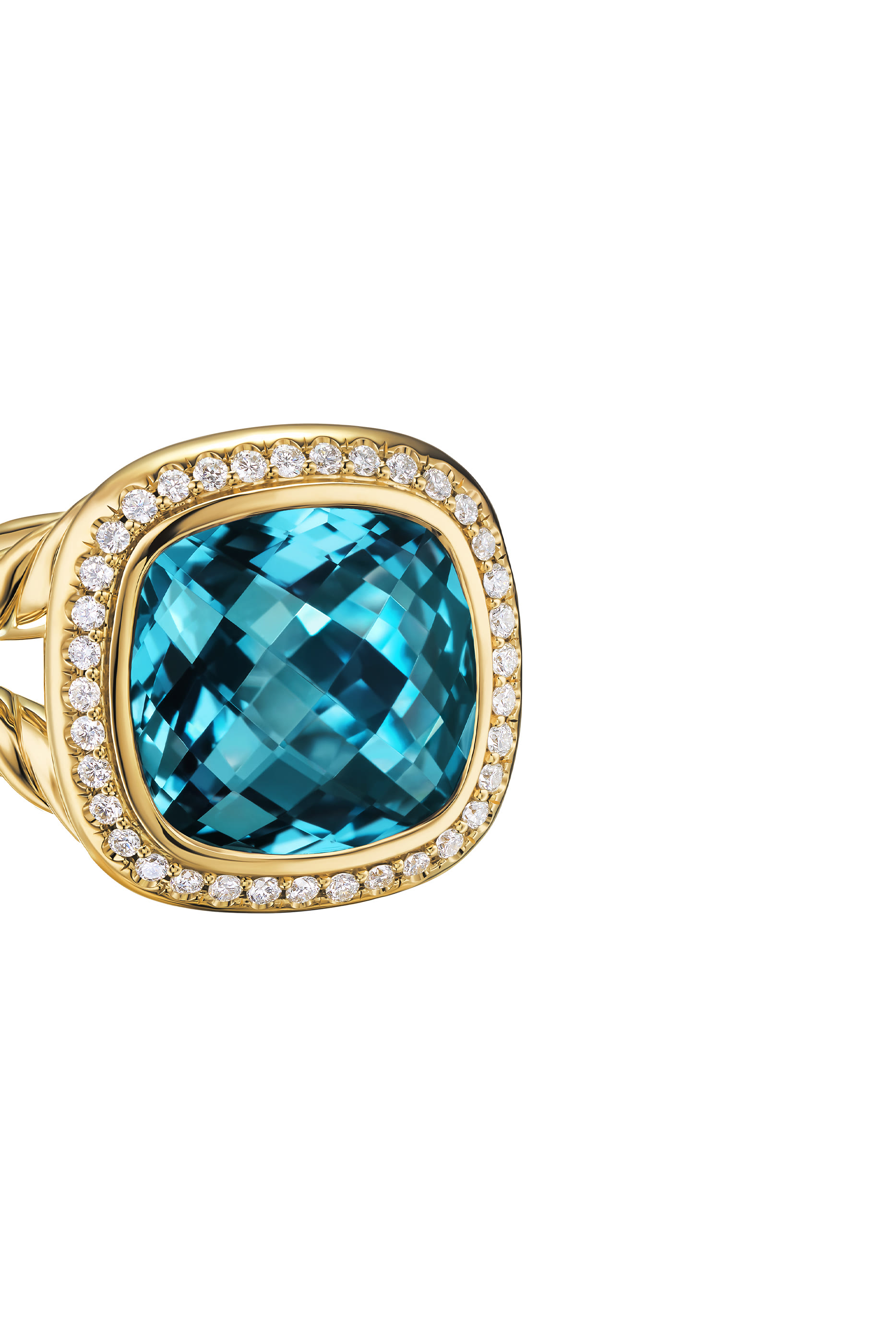 Albion® Ring, 18k Yellow Gold & Topaz, Diamonds