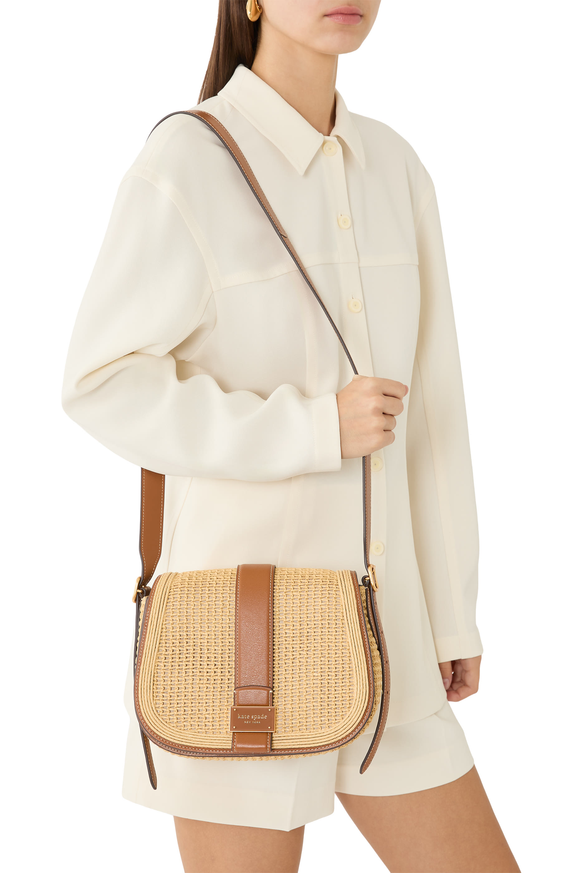 Nouveau Straw Saddle Bag