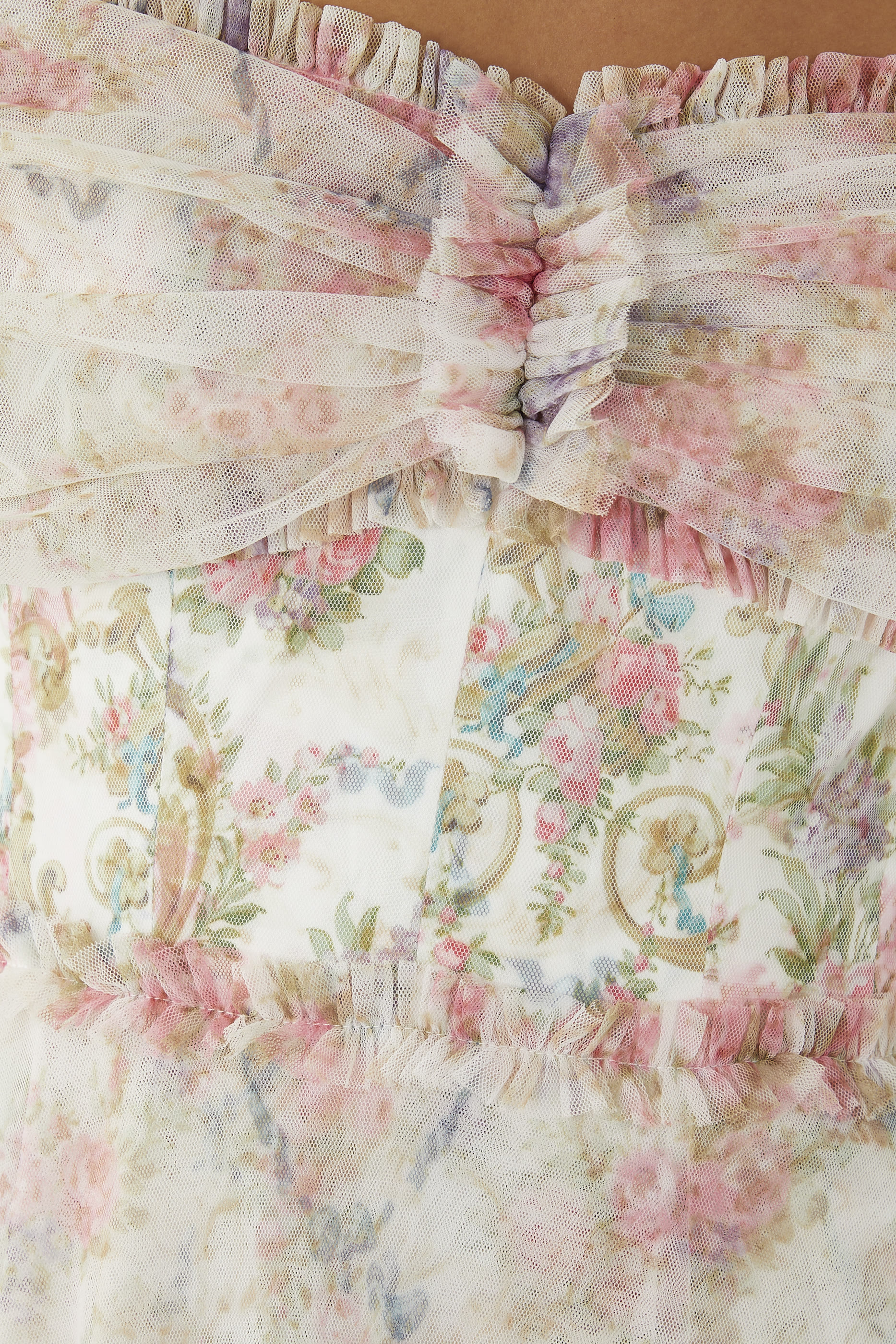 Floral Wreath Grace Off Shoulder Gown