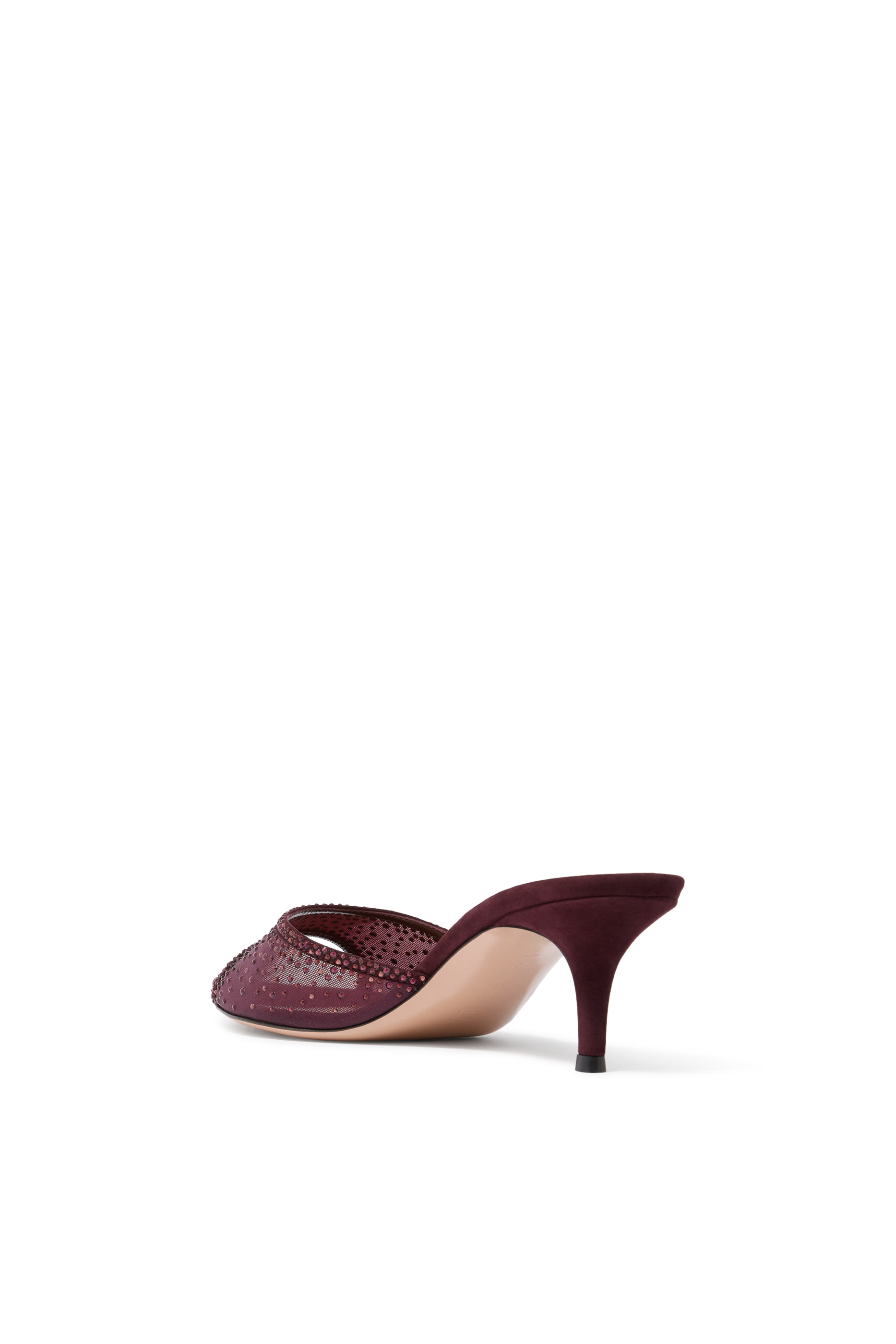 Rania 55 Suede Organza Embellished Mules