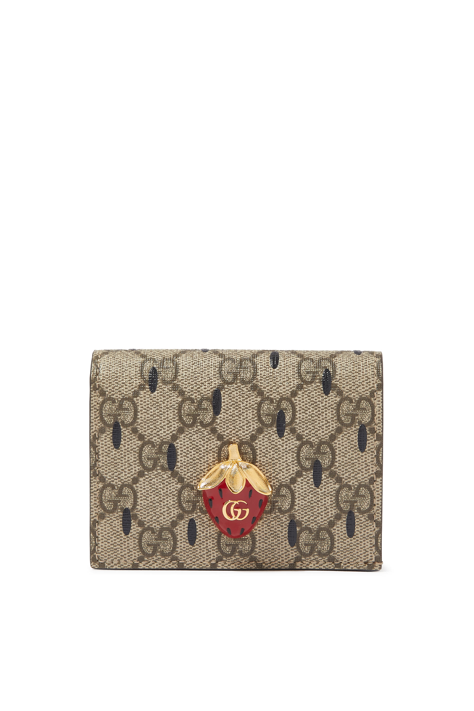 Card Case Wallet With Double G Strawberry