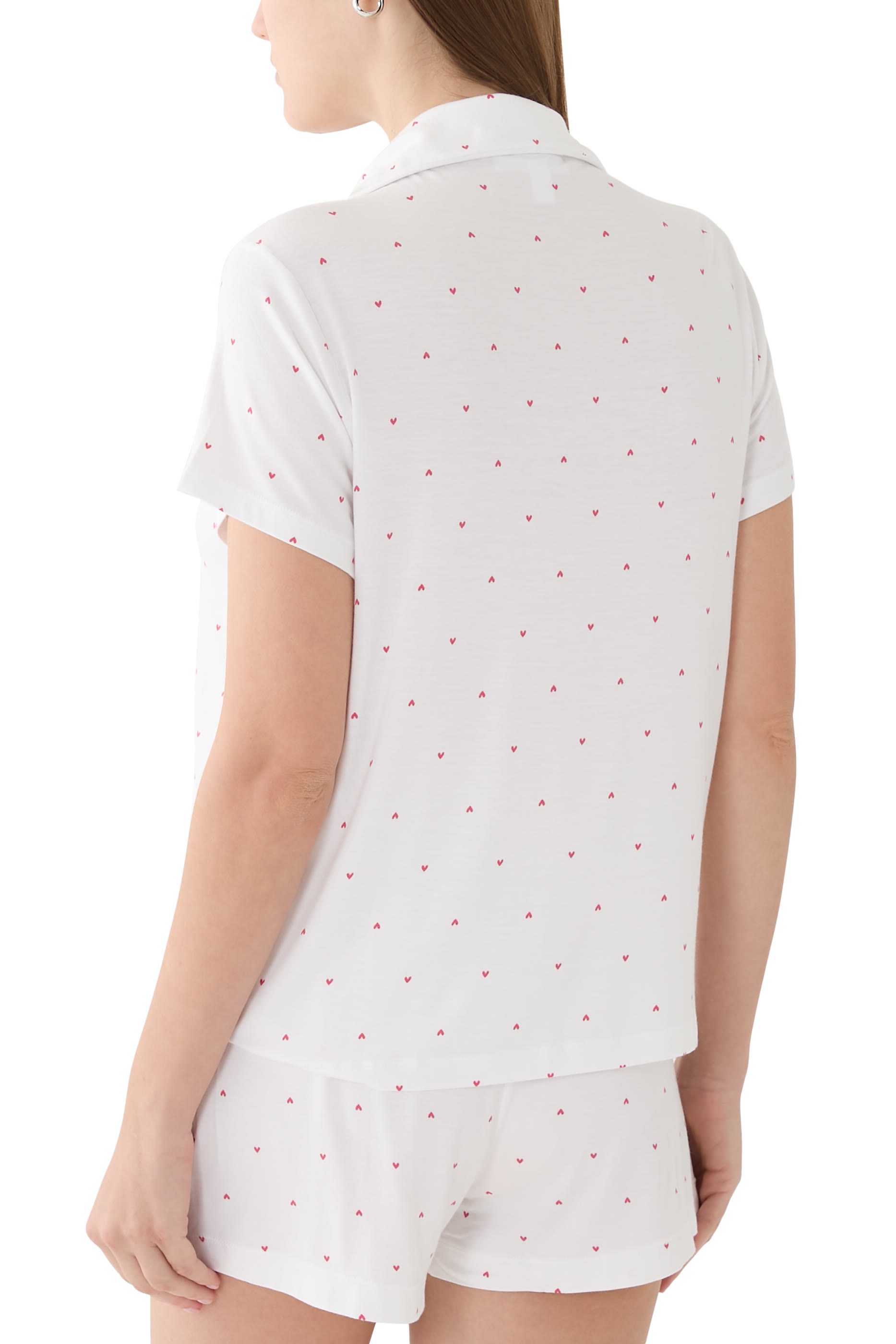 Jersey Heart Print Shortie Pajama Set