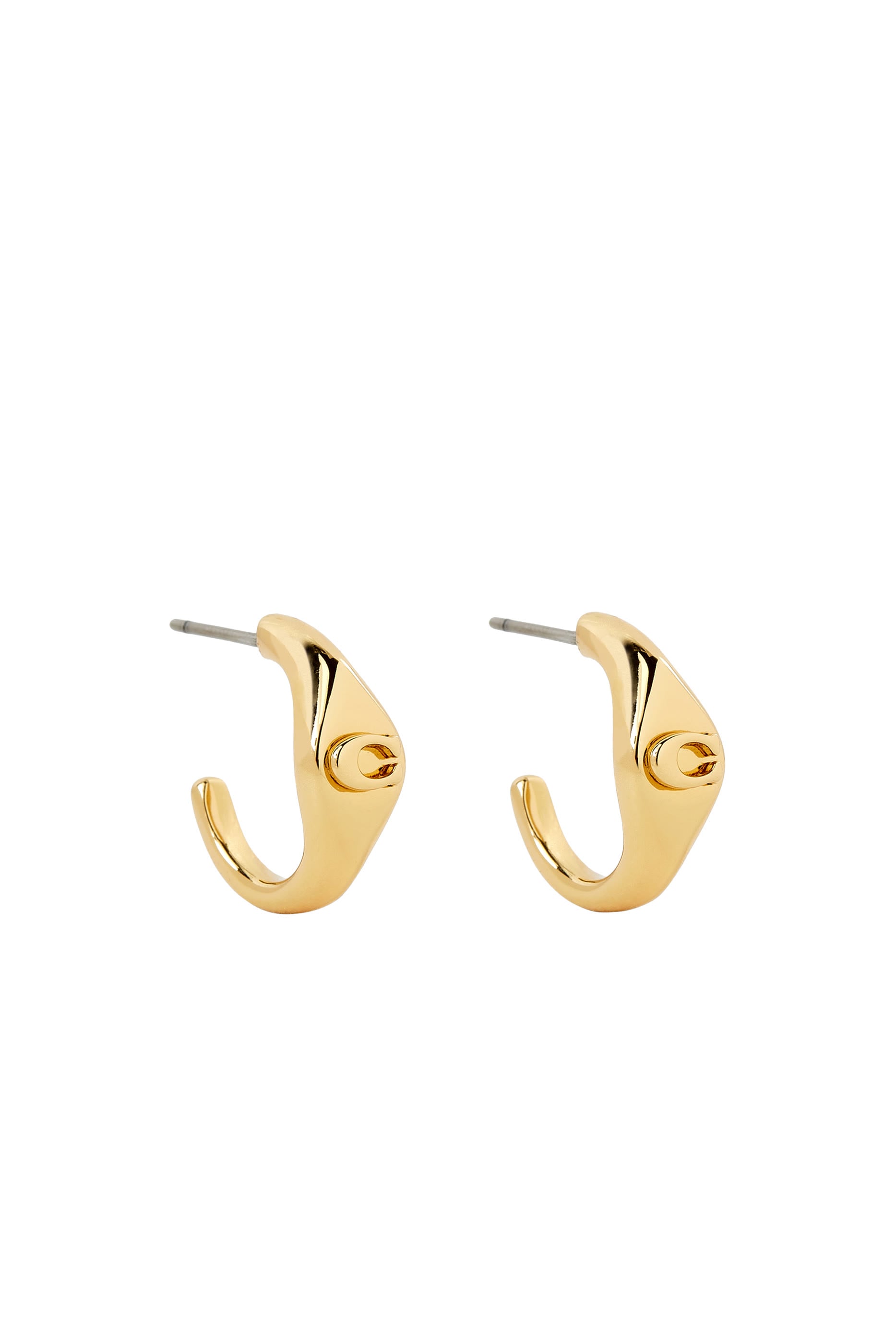 Signet Signature Huggie Earrings, Plated Brass & Cubic Zirconia