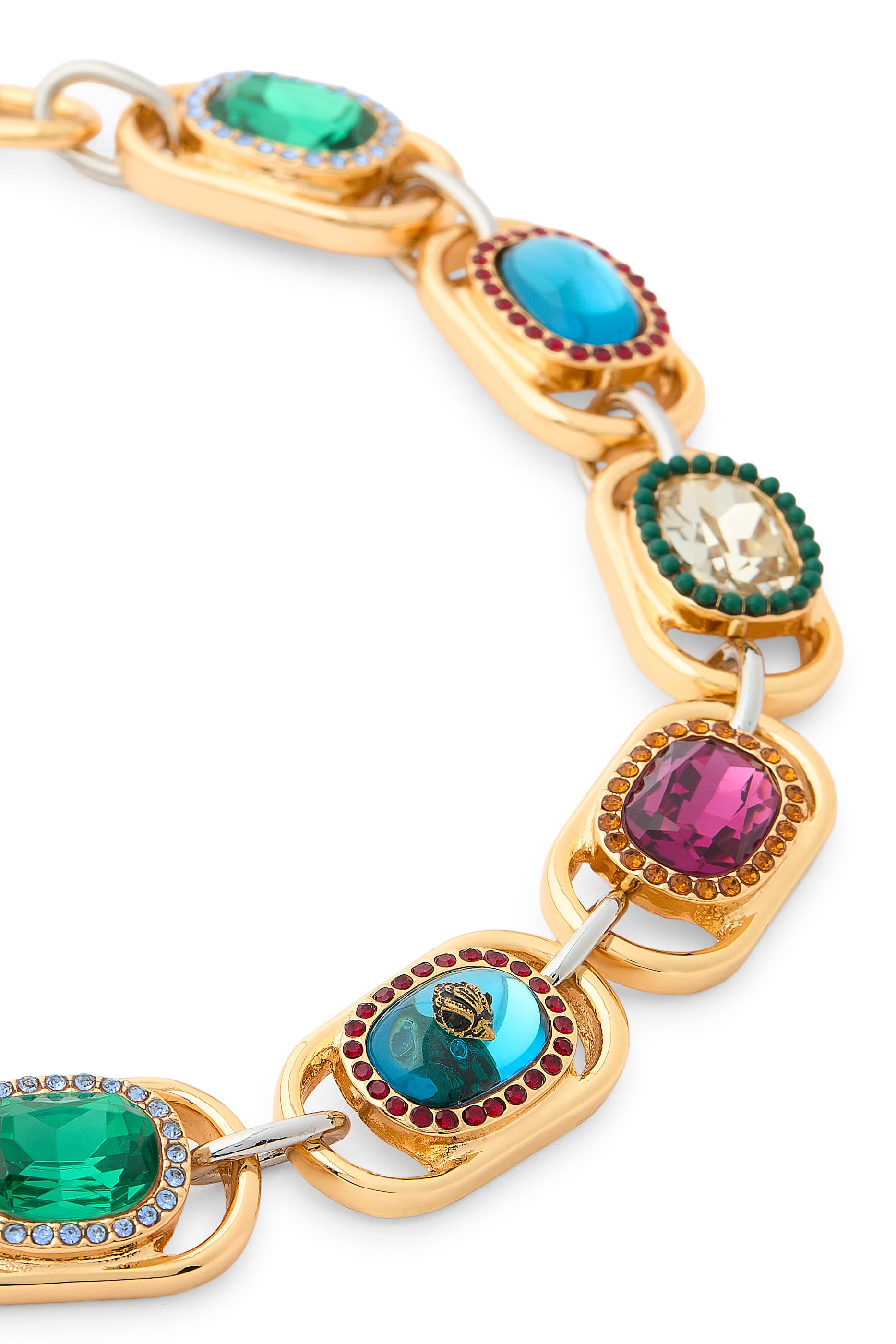 Sloane Large Necklace, Brass & Gem Charms