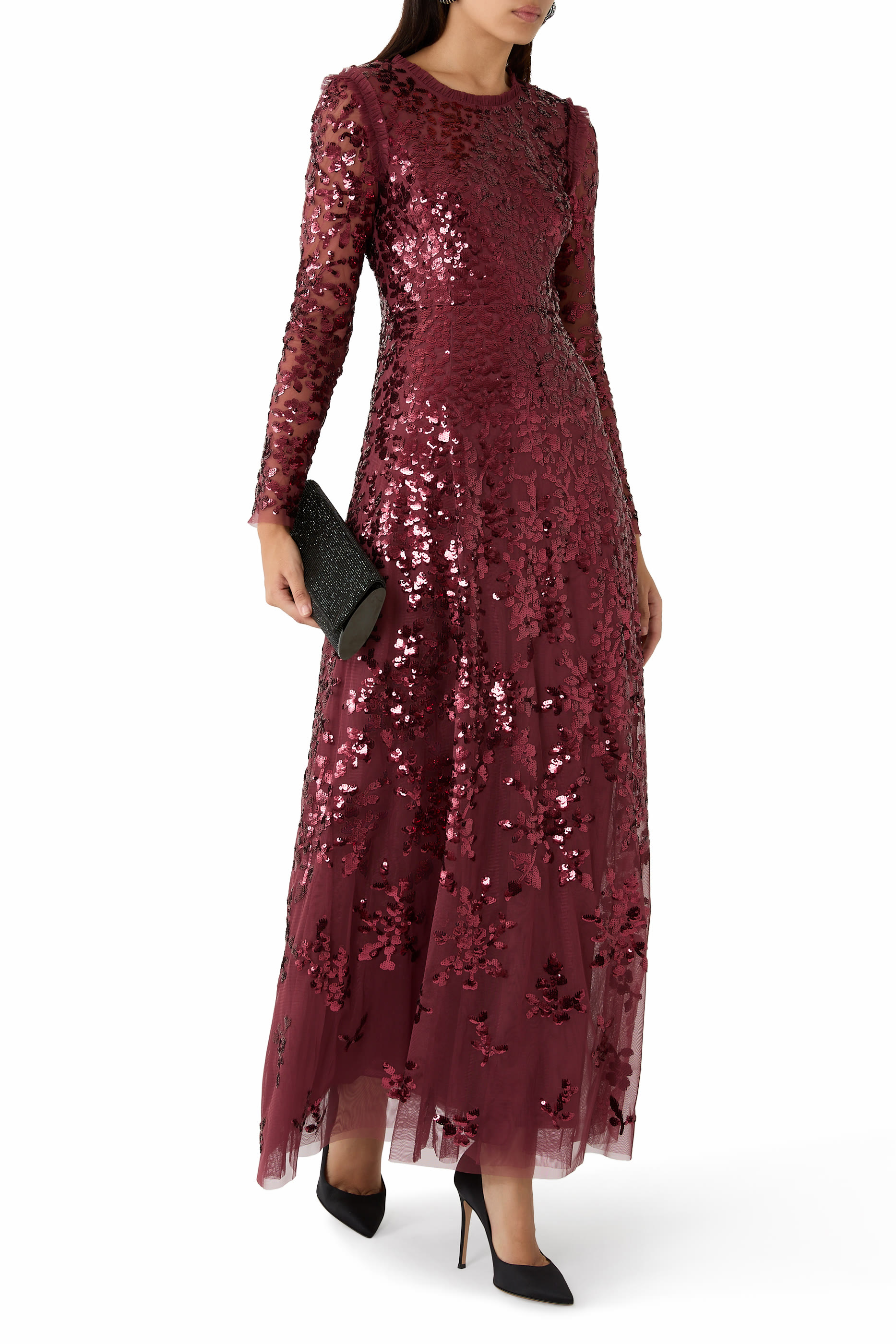 Rosanna Lattice Round Neck Gown