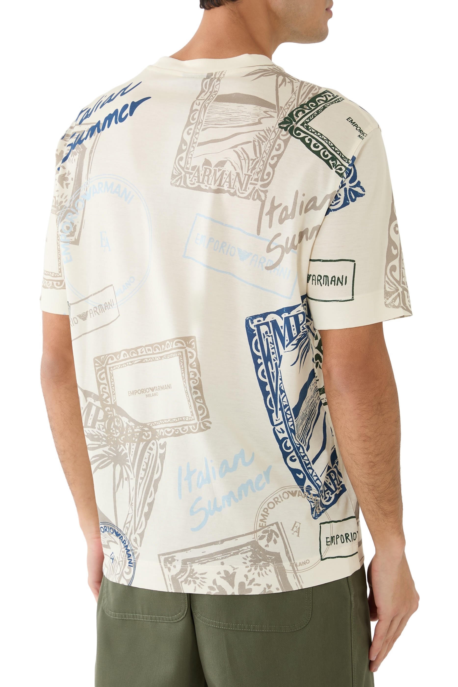 Travel Stamp-Print T-Shirt