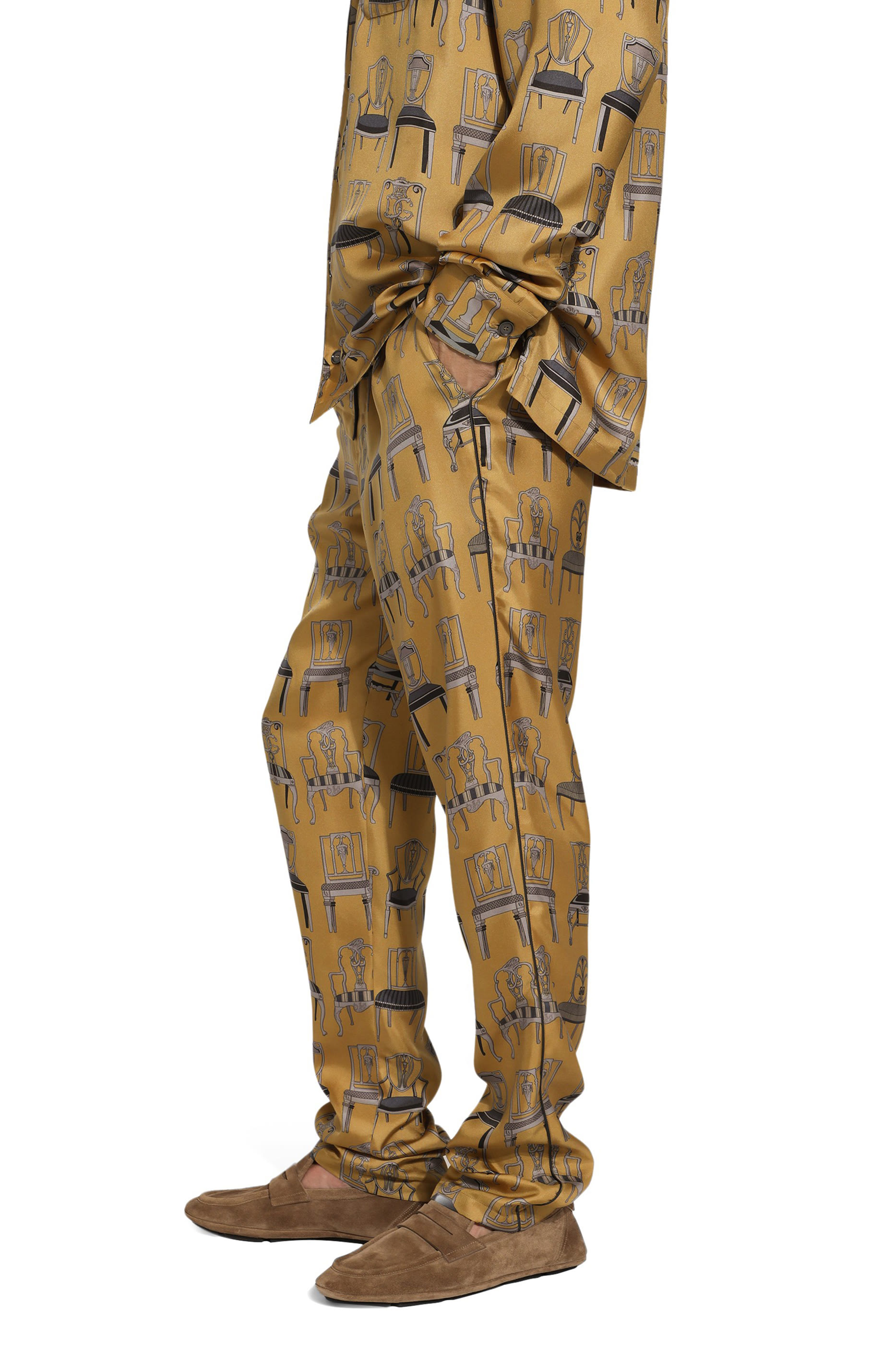 Printed Silk Twill Jogging Pants