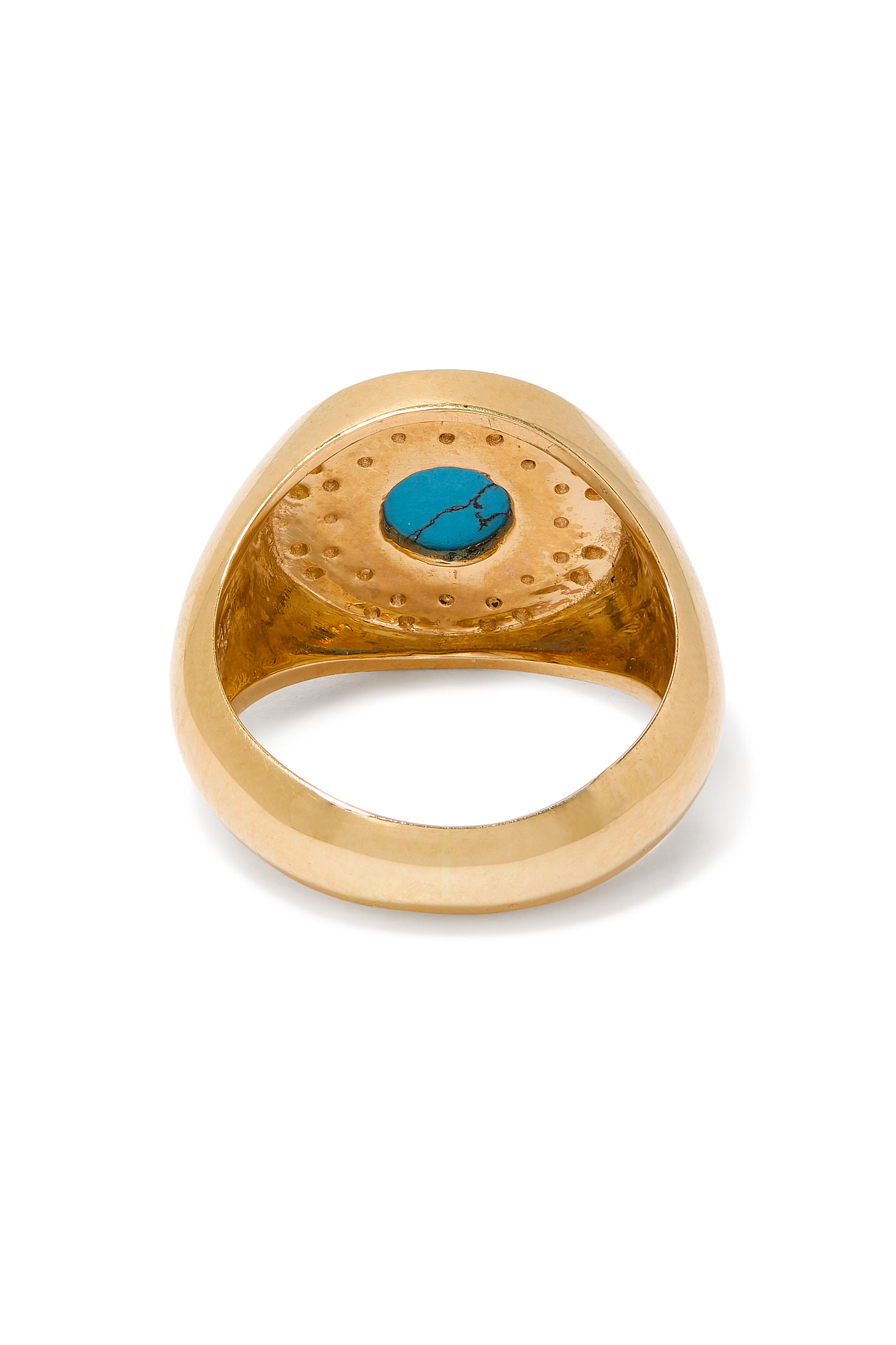 Ibiza Golden Pinky Ring, 18k Yellow Gold with Diamonds & Turquoise