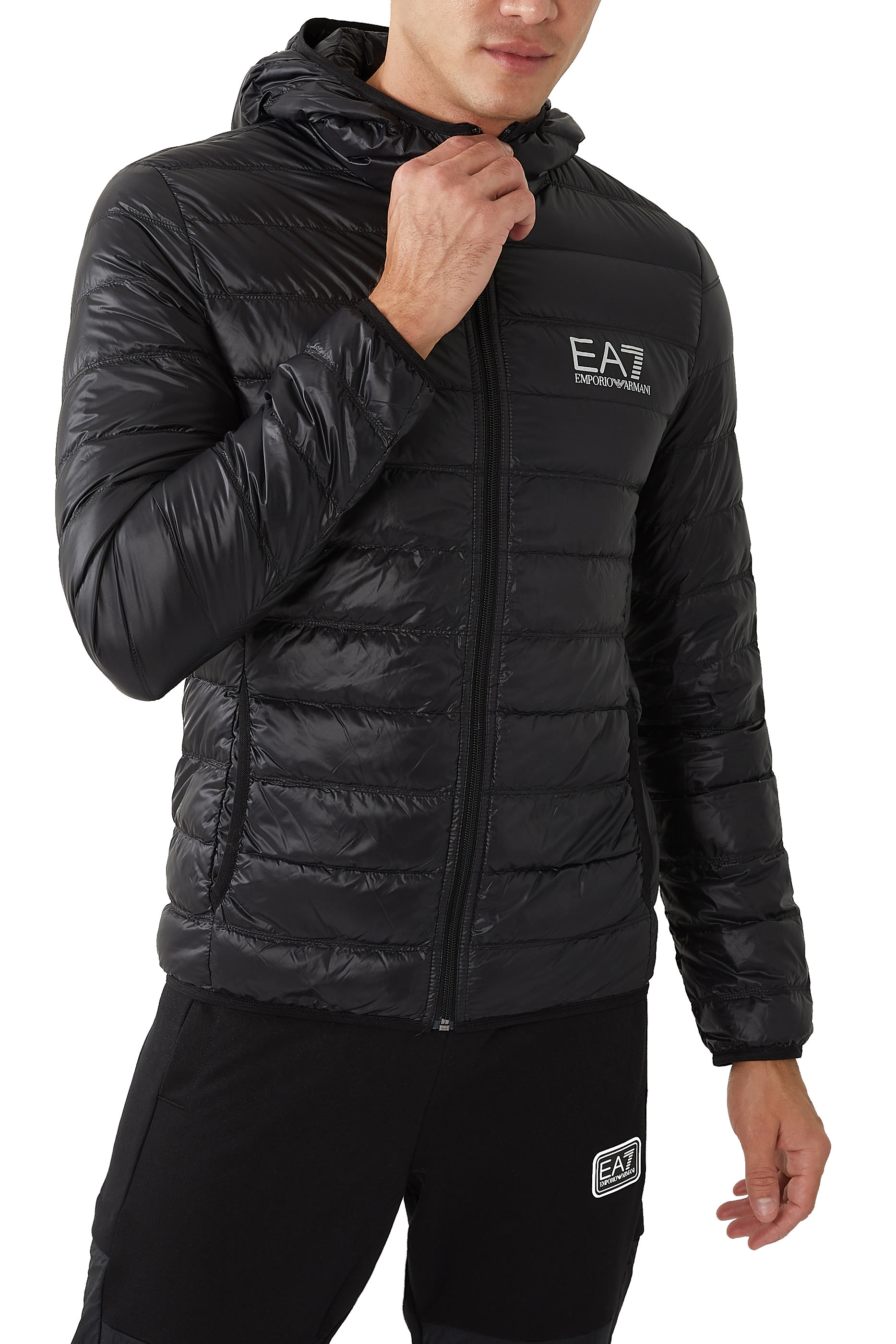 EA7 Core Identity Packable Hooded Puffer Jacket