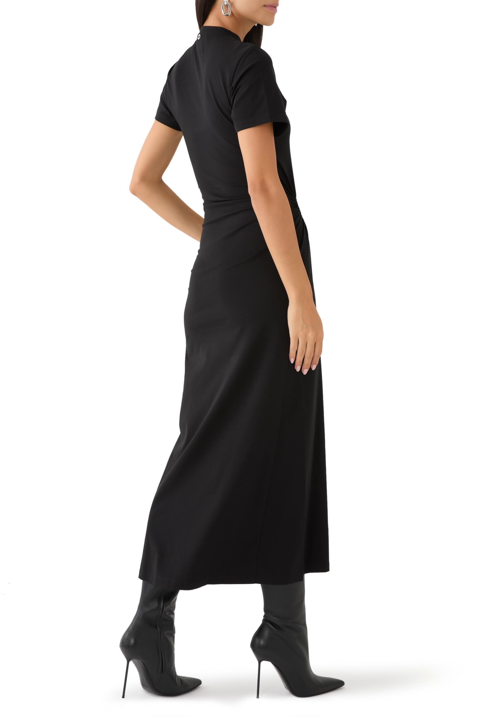 Long Piercing Cotton Jersey Dress