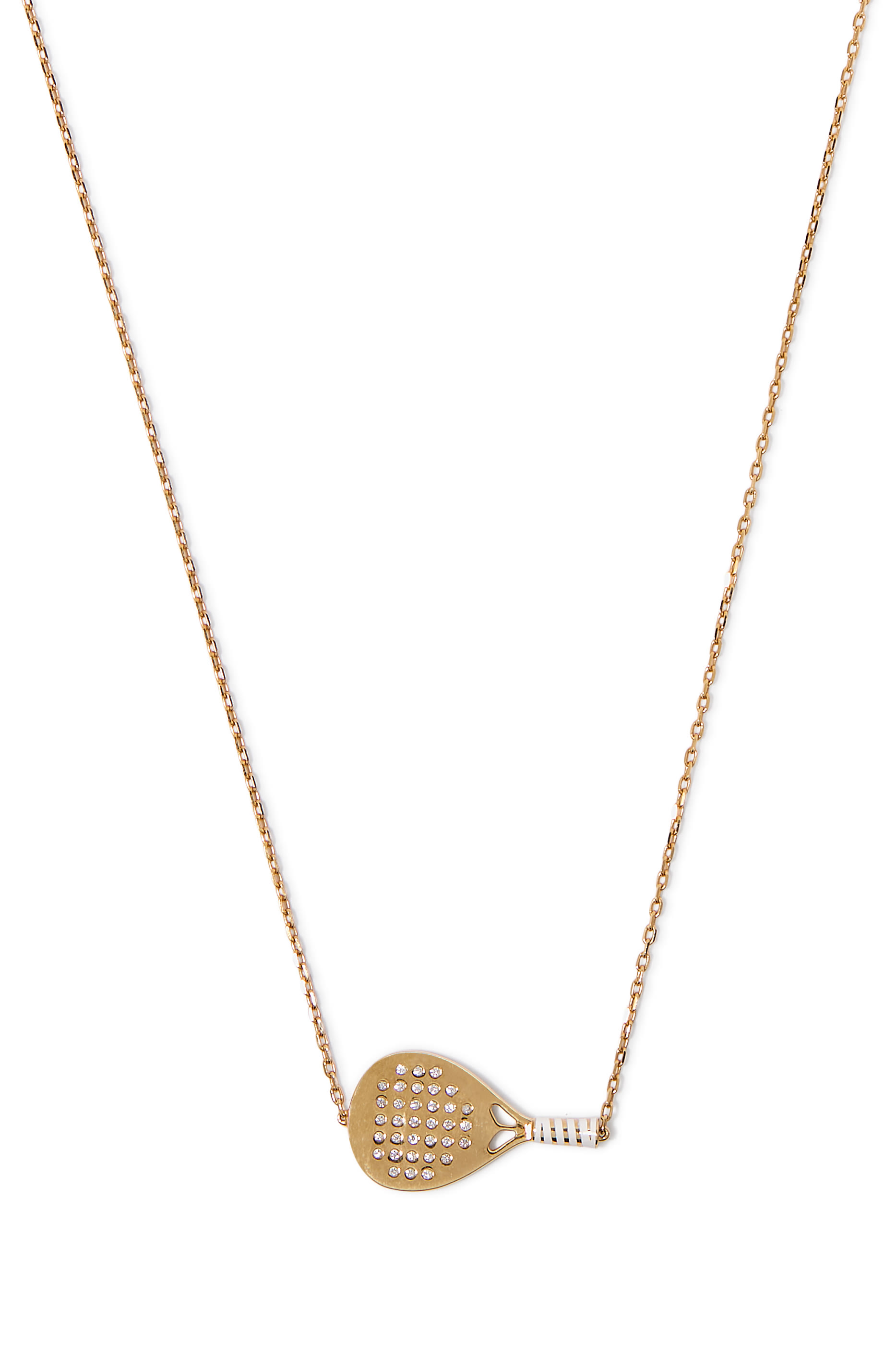 Padel Necklace, 18k Yellow Gold & Enamel