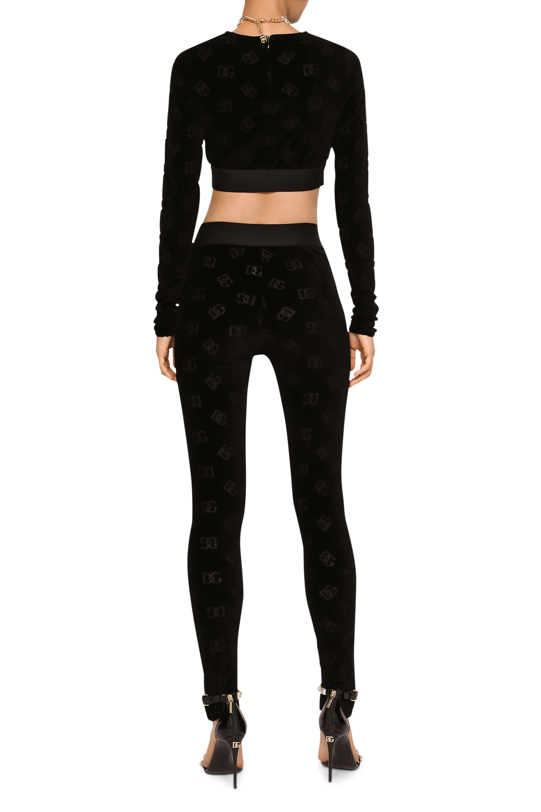 All-Over DG Logo Flocked Jersey Leggings