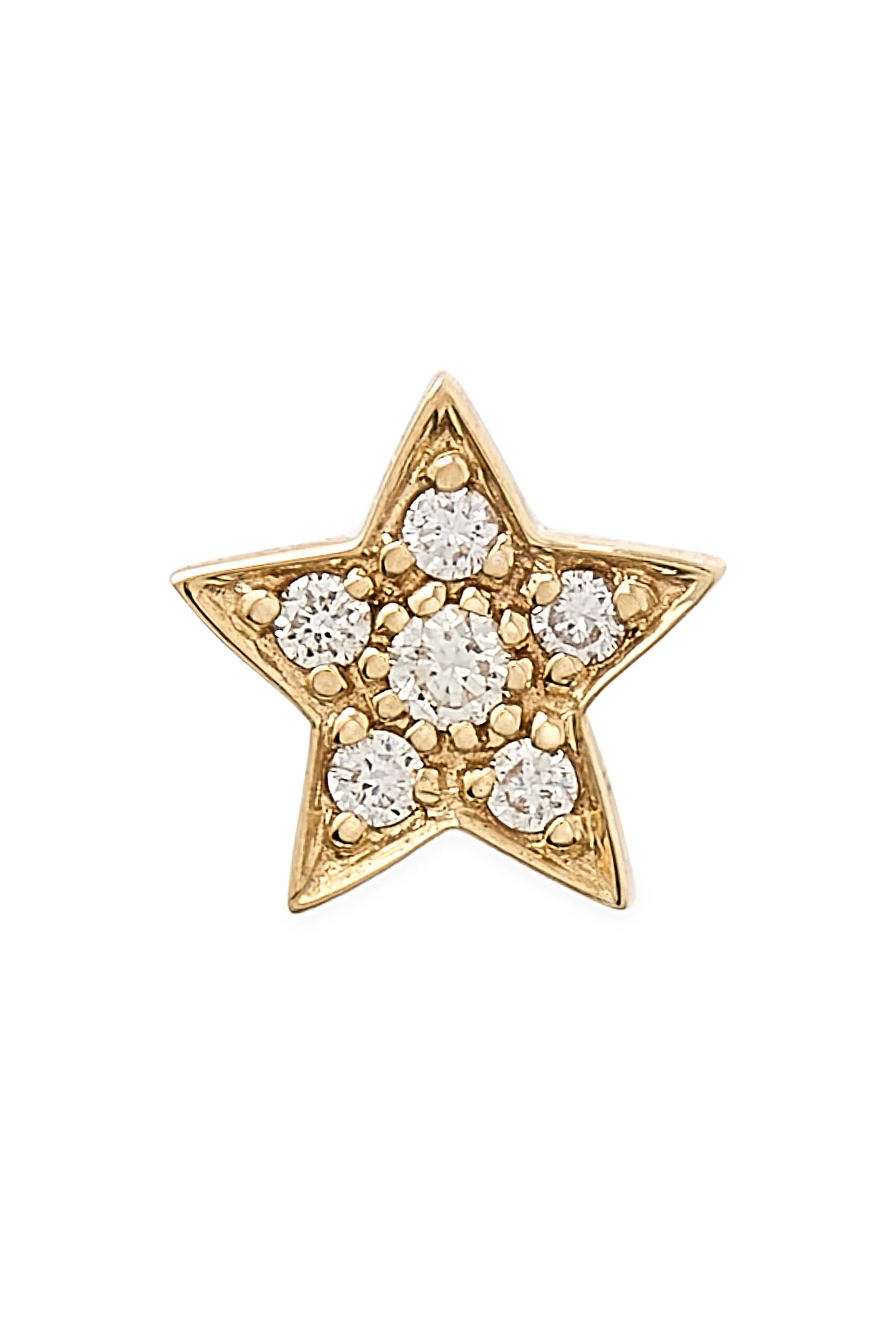 Star Stud Earrings, 14k Yellow Gold & Diamonds
